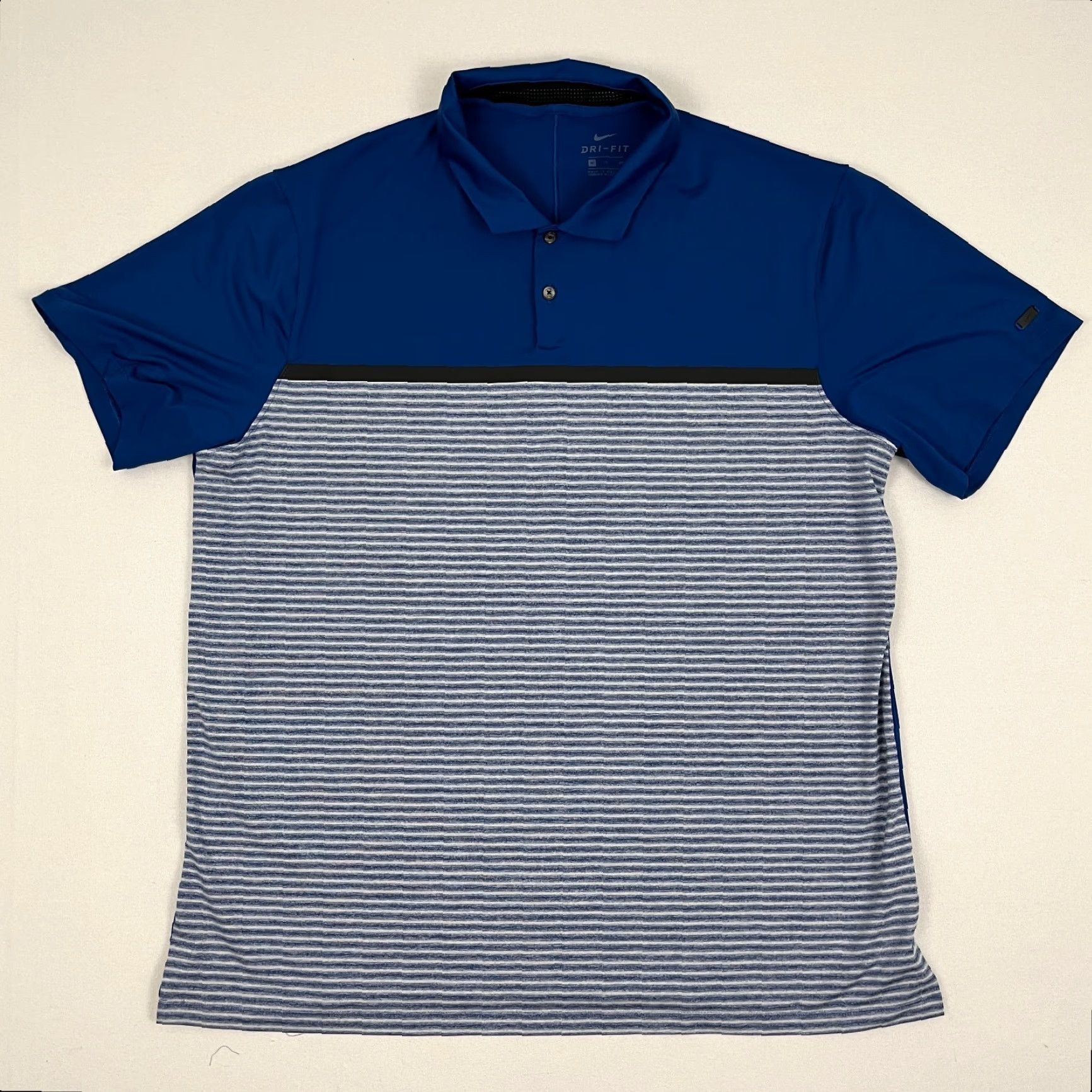 Nike Nike Tiger Woods Polo Shirt Mens XL Blue Striped Active Golf Performance Preppy Size US XL / EU 56 / 4 - 2 Thumbnail
