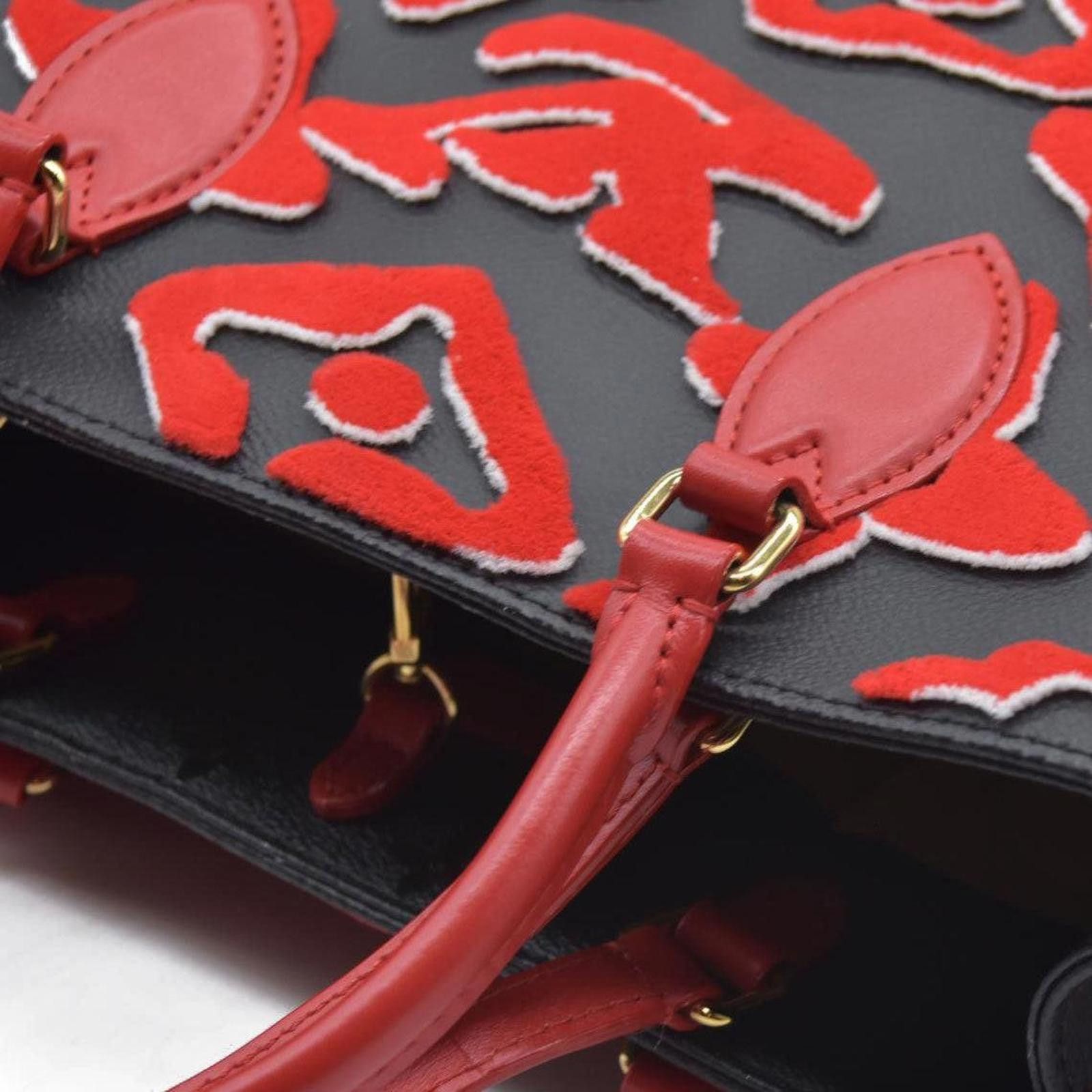 Louis Vuitton $3850 Louis Vuitton x Urs Fischer On the Go GM Red Black Size ONE SIZE - 12 Thumbnail