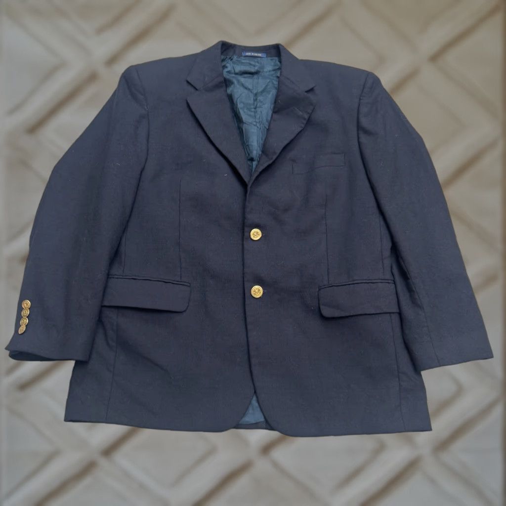 Club Room Club Room Blazer Wool Suit Jacket Mens 40 Short Navy Blue Size US 40 / EU 56 - 1 Thumbnail