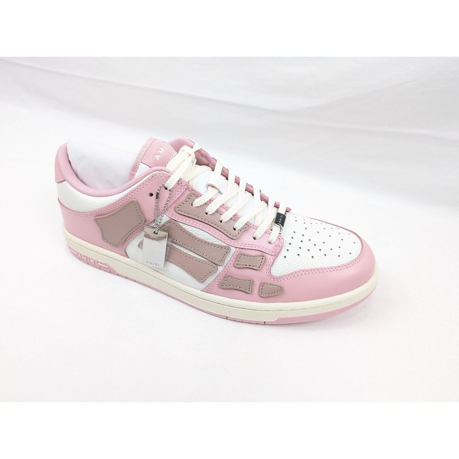 Amiri o1rshd1 Skelton Low-Top Sneakers in Rose Pink/White Size US 13 / EU 46 - 2 Thumbnail