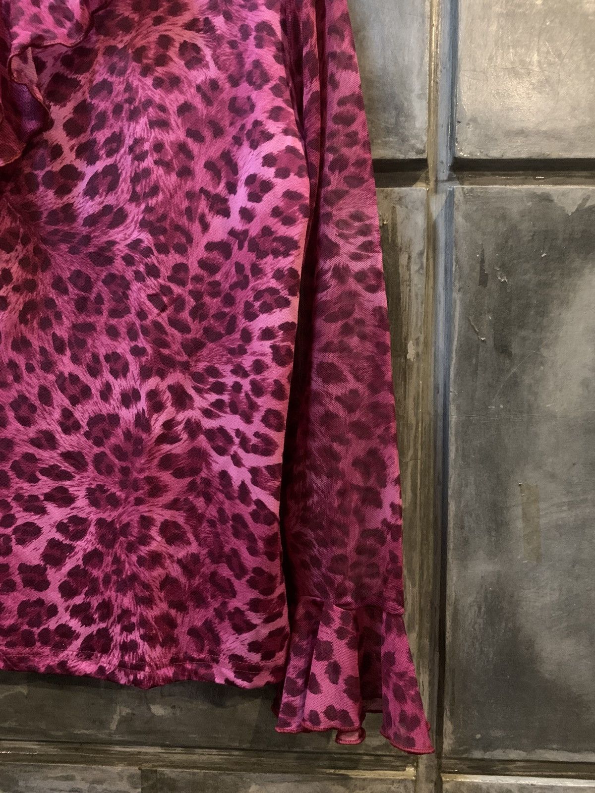 Japanese Brand Gothic Pink Leopard See Through Mesh Top Size M / US 6-8 / IT 42-44 - 4 Thumbnail