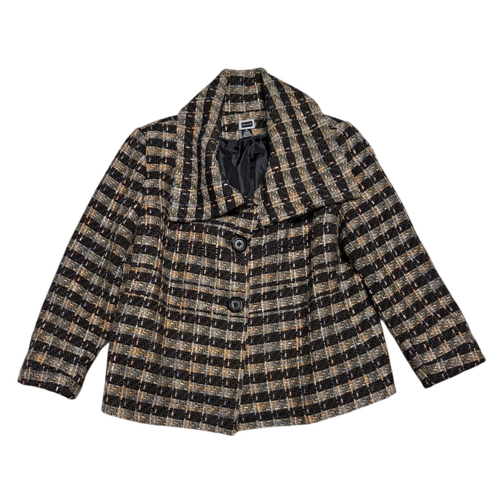 Renuar RENUAR Tweed Luxury Designer Winter Fall Jacket Coat 14 Size L / US 10 / IT 46 - 1 Thumbnail
