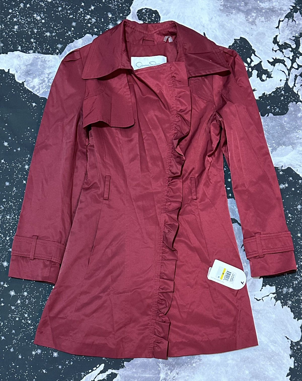 Jessica Simpson Jessica Simpson Crimson Ruffle Trench Coat Size M / US 6-8 / IT 42-44 - 1 Thumbnail