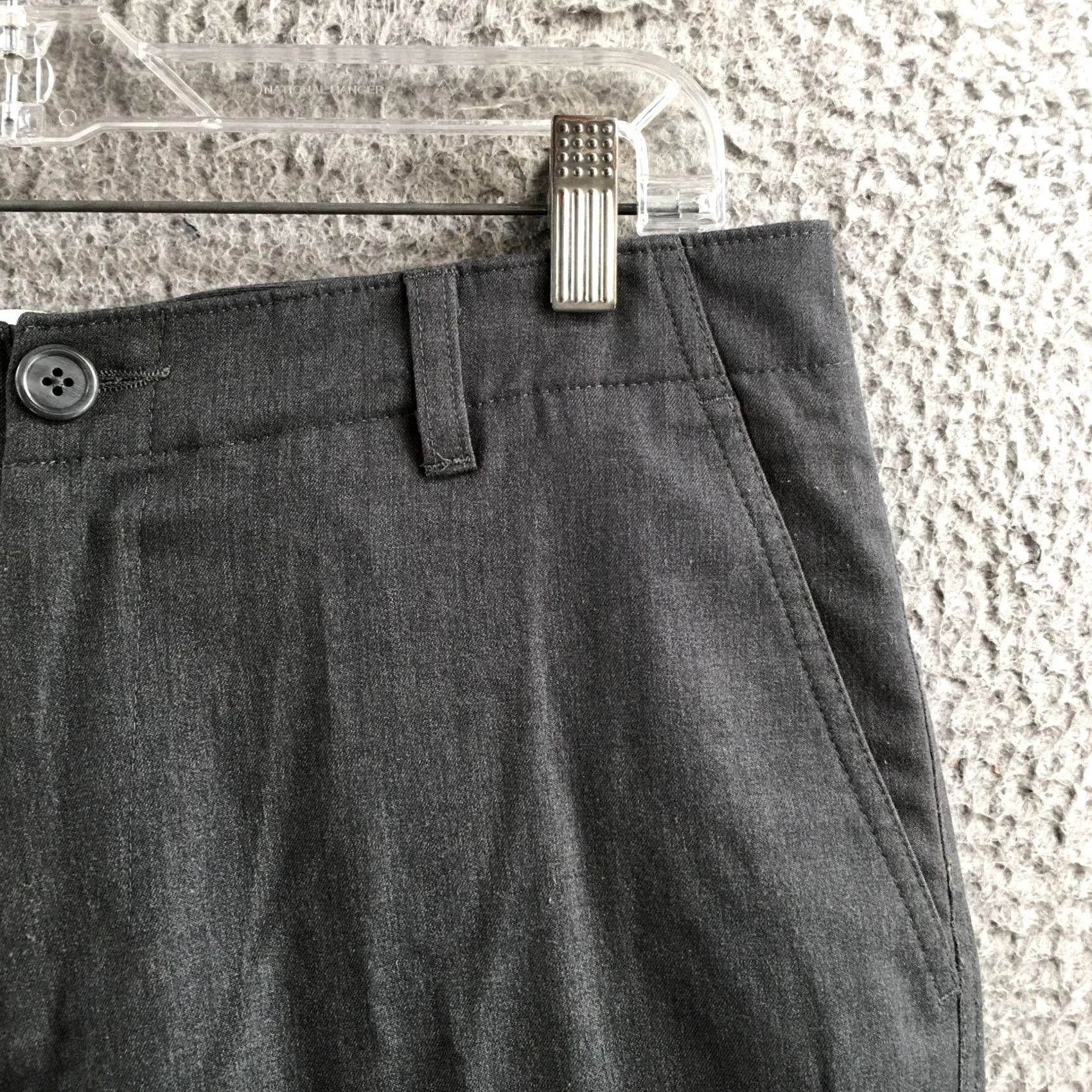 Calvin Klein Calvin Klein Slim Fit Chino Pants Mens 33x32 Gray Mid Rise Flat Front Casual Zip - Regular - Gray - Pants - Calvin Klein - Mens Size US 33 - 4 Thumbnail