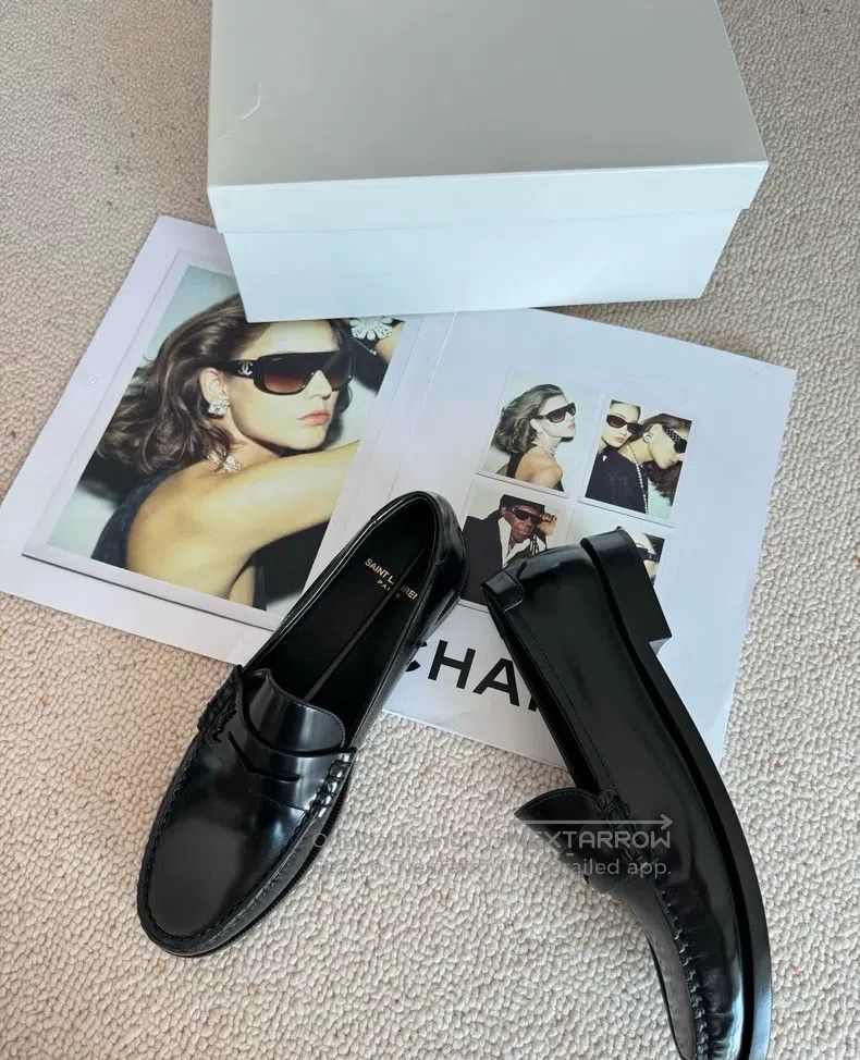 Saint Laurent Paris Saint Laurent Paris Black Loafers Size US 8 / IT 38 - 8 Thumbnail