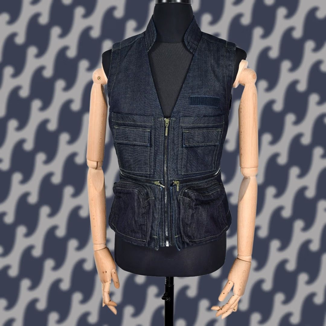 G-Star G-Star Raw Research GSRR Hito Waistcoat Urabb Denim Rinsed Women's Size S Blue Vest Tank Top Vintage N/A Size S / US 4 / IT 40 - 1 Thumbnail