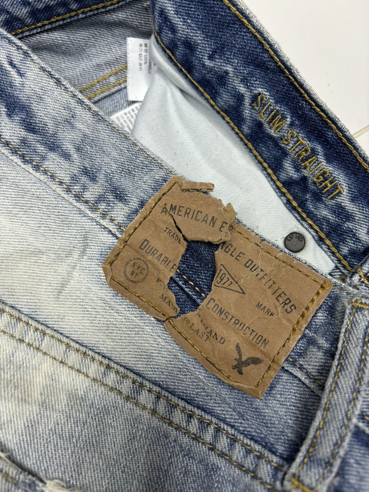 Japanese Brand × Vintage Vintage Ripped Distressed Denim Jeans American Eagle Slim Size US 33 - 10 Thumbnail