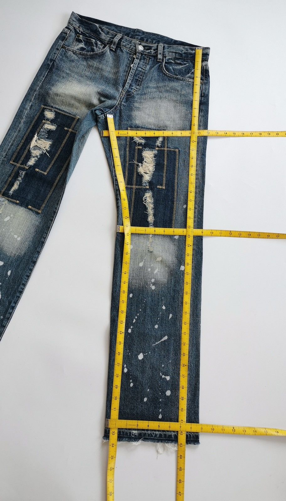 Takeo Kikuchi Takeo Kikuchi Patchwork Bleach Splash Jeans ERD Grunge Size US 34 / EU 50 - 13 Thumbnail