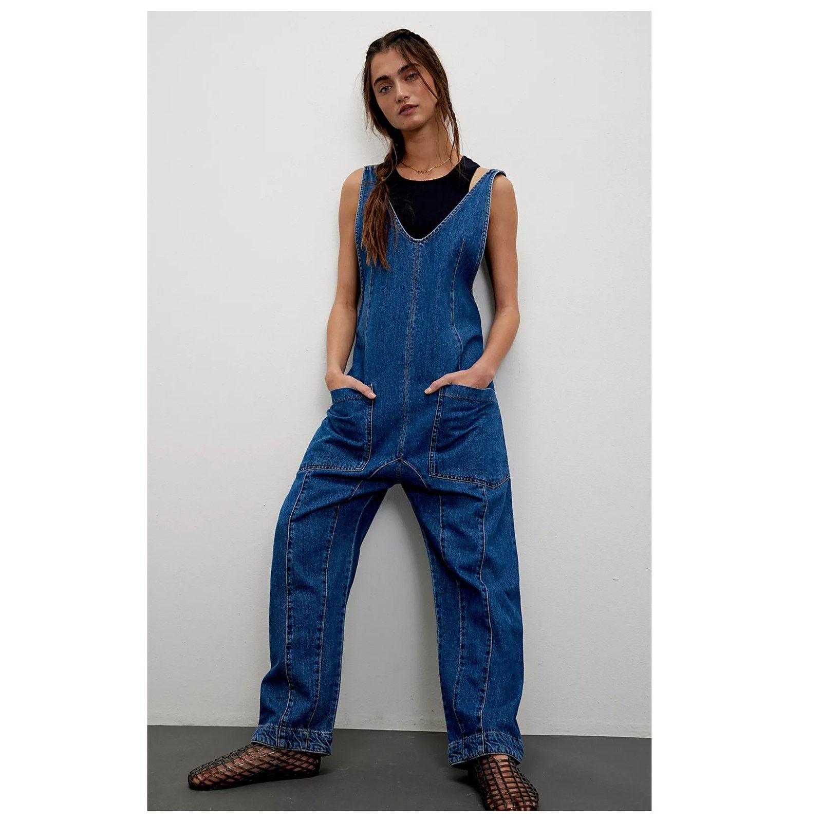 Free People Free People High Roller Denim Jumpsuit Size XS Size 24" / US 00 / IT 34 - 4 Thumbnail