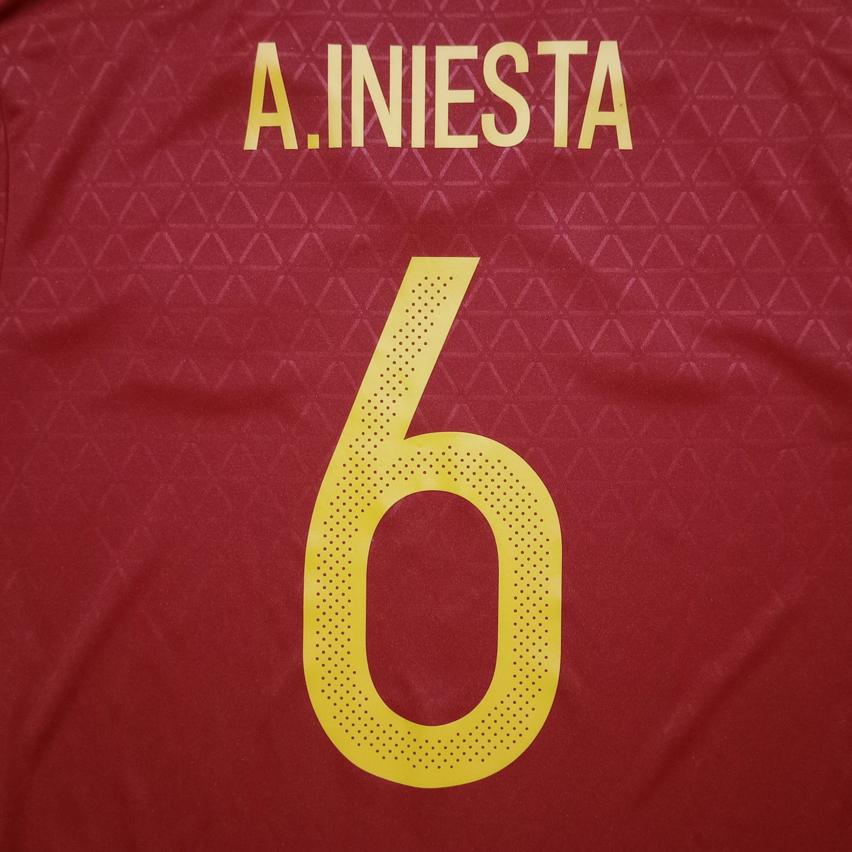 Adidas Spain Euro 2016 Home Jersey Andres Iniesta 6 Size US L / EU 52-54 / 3 - 4 Thumbnail