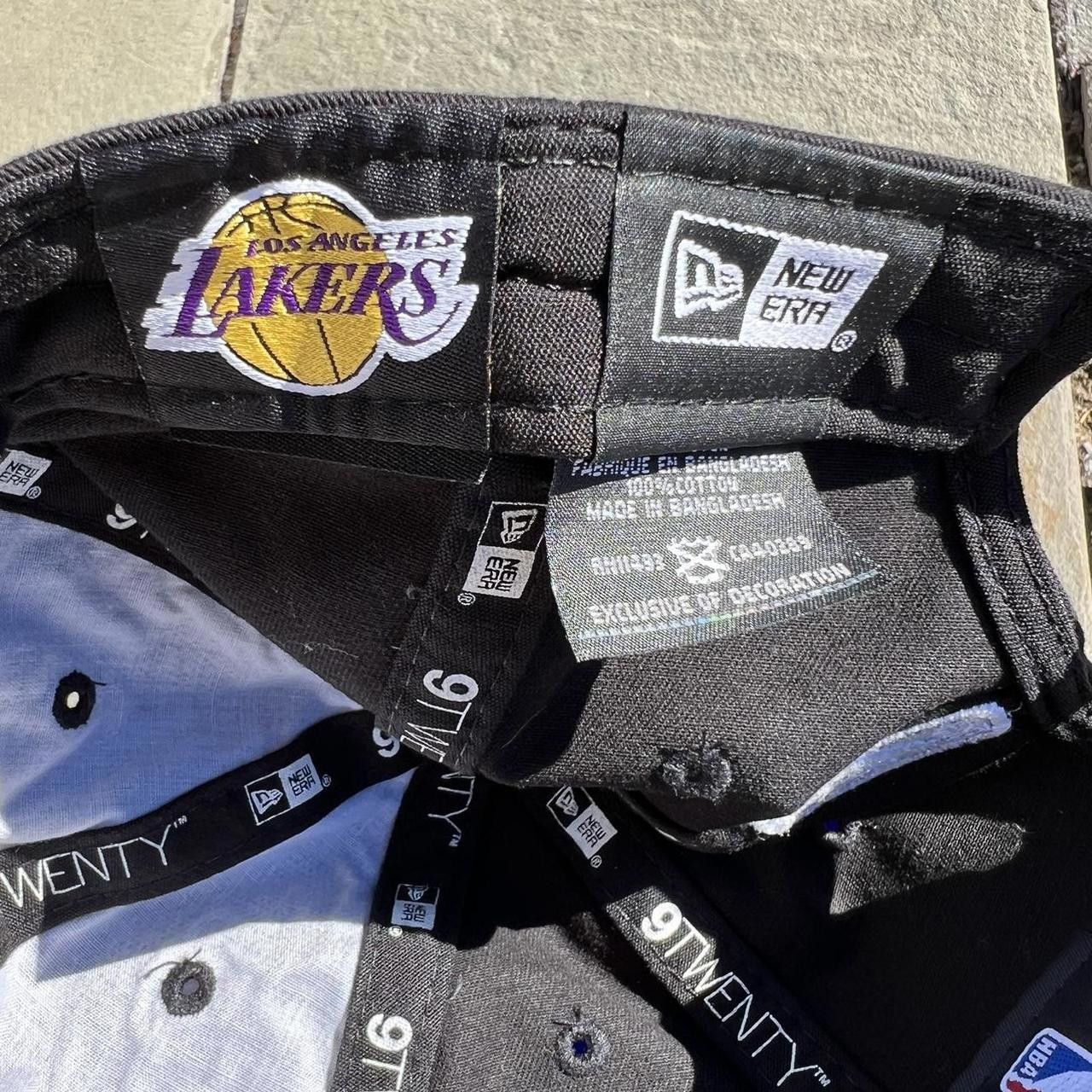 New Era Blacked Out LA Lakers New Era Strapback Hat Size ONE SIZE - 6 Thumbnail