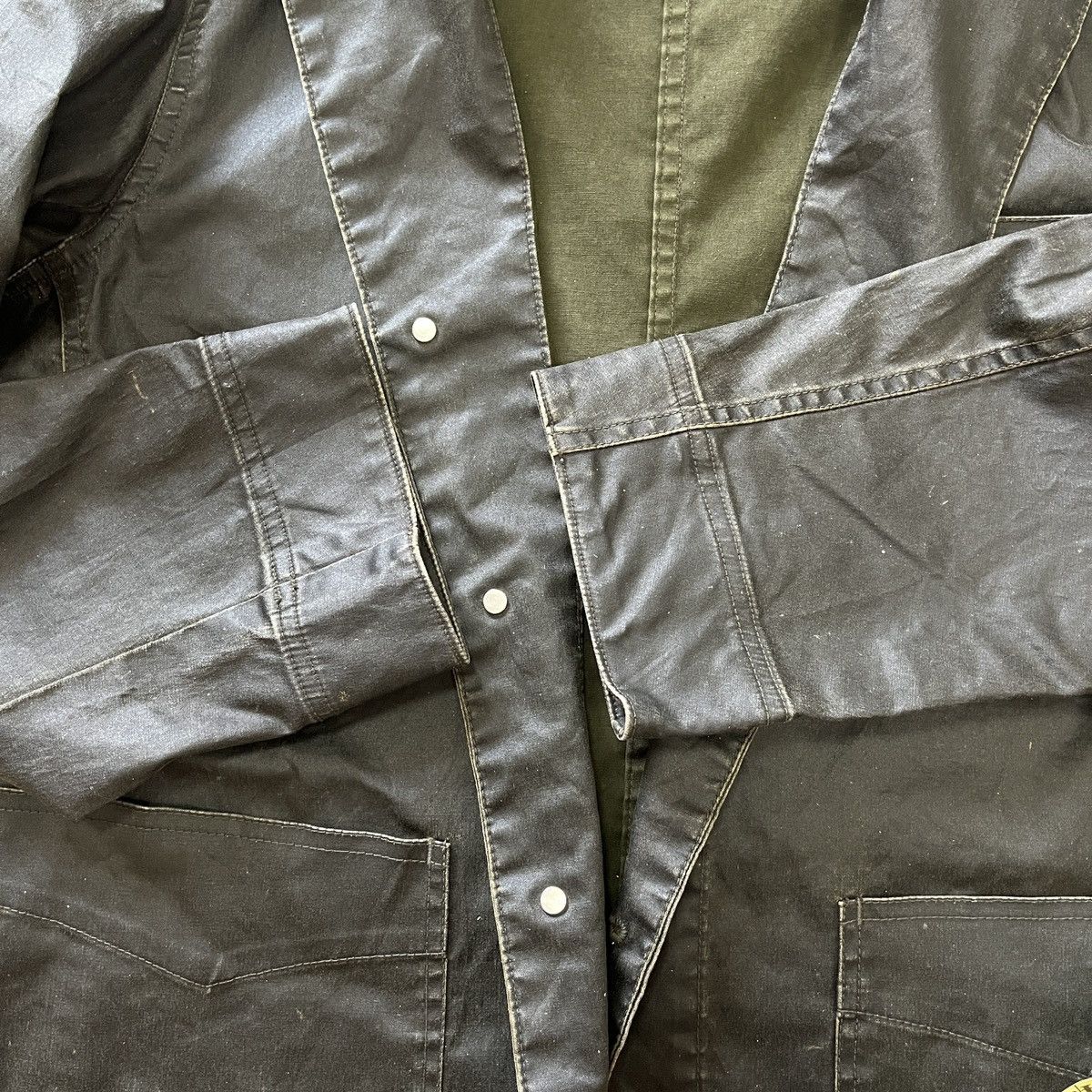 Takeo Kikuchi Takeo Kikuchi Three Buttons Waxed Jacket Size US L / EU 52-54 / 3 - 18 Thumbnail