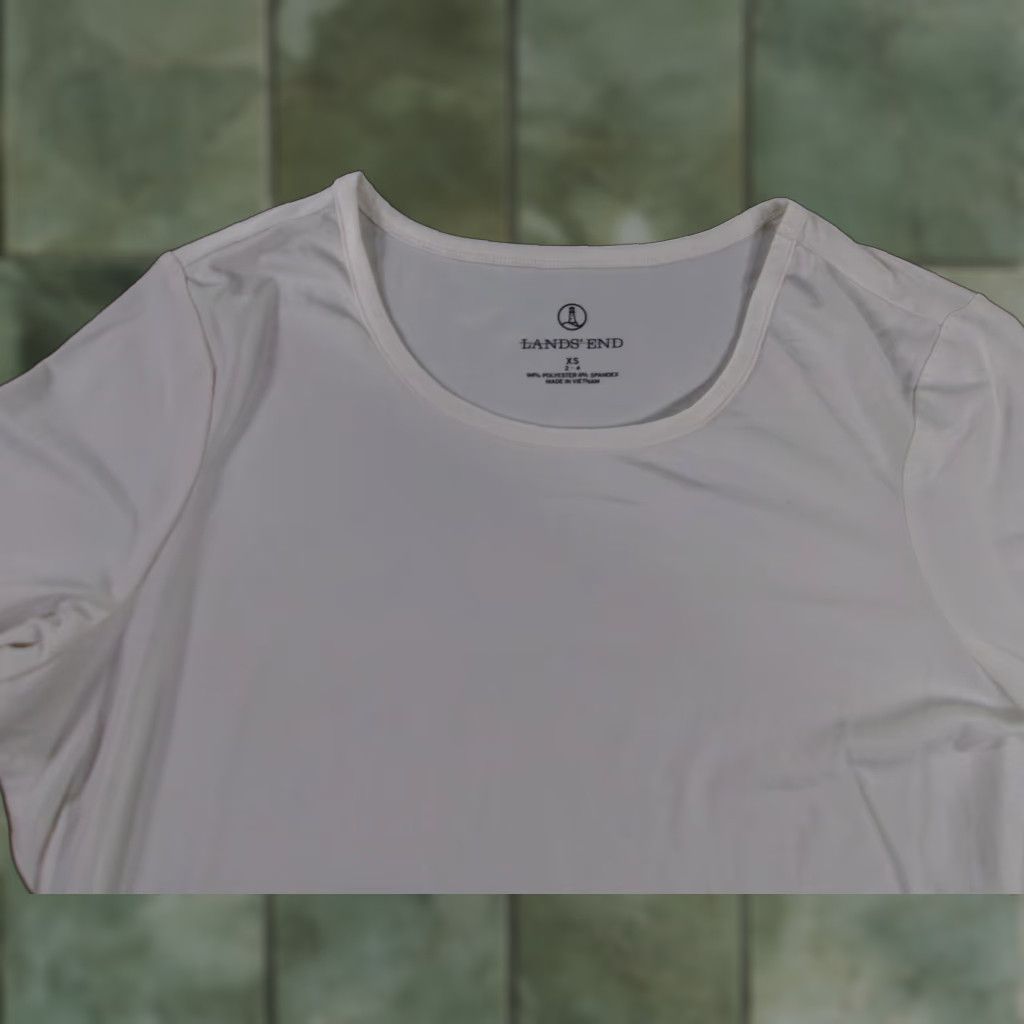 Lands' End Lands End Top Women XS White Stretch Performance Base Layer Long Sleeve Scoop Neck T-Shirt Size XS / US 0-2 / IT 36-38 - 1 Thumbnail
