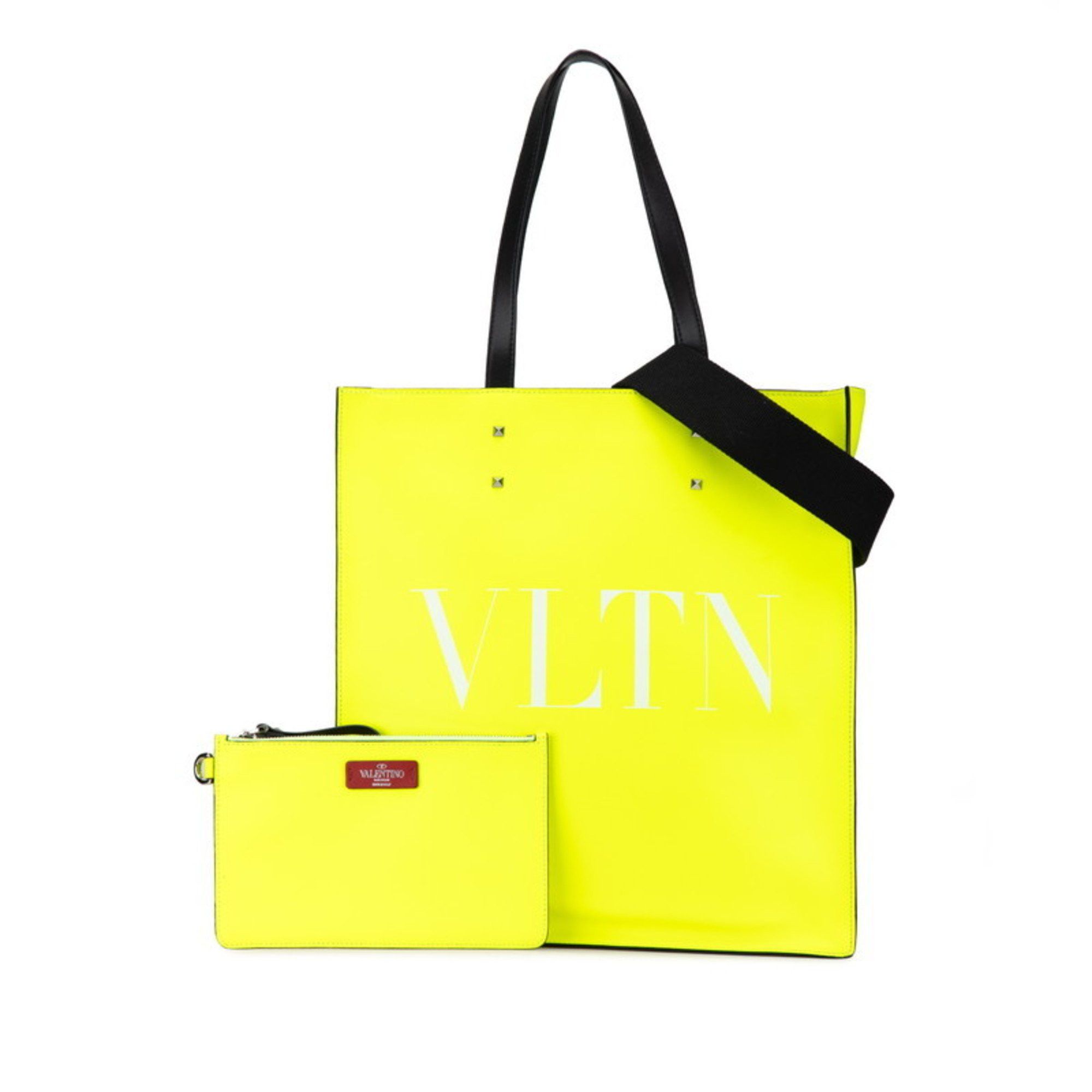 Valentino Valentino VLTN Studded Tote Bag Shoulder Yellow Leather Women s VALENTINO Grailed