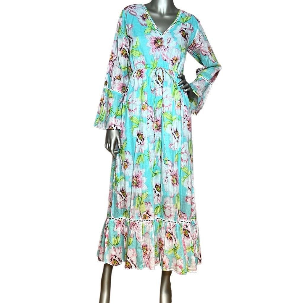 KTZ NWT Debbie Katz Lulu Dress Cotton Bohemian Floral (008) Size S / US 4 / IT 40 - 1 Thumbnail