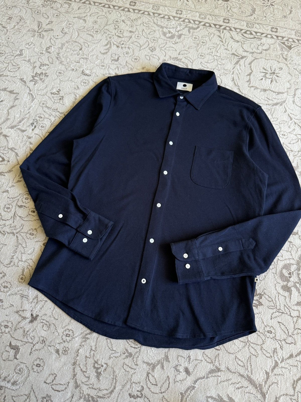 NN07 NN07 No Nationality Sean Jersey Navy Long Sleeve Polo Slim Size US M / EU 48-50 / 2 - 6 Thumbnail