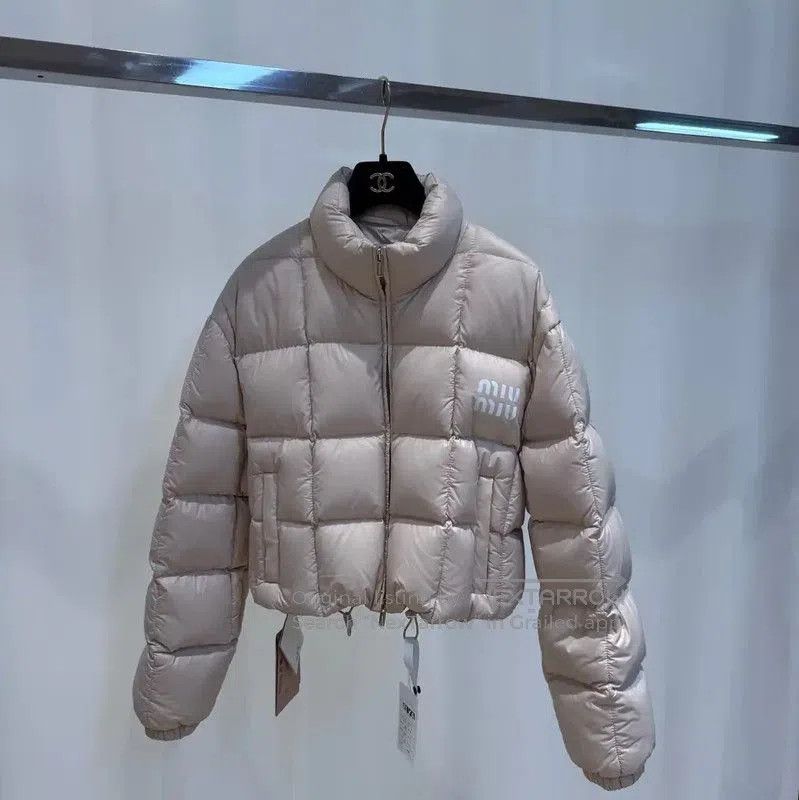 Miu Miu Miu Miu Pink Cotton Puffer Jacket for Women . Size L / US 10 / IT 46 - 1 Thumbnail