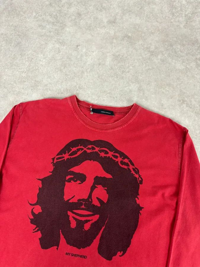Dsquared2 AW2005 Dsquared2 Red Cotton Che Guevara Graphic Longsleeve T-Shirt Size US L / EU 52-54 / 3 - 4 Thumbnail