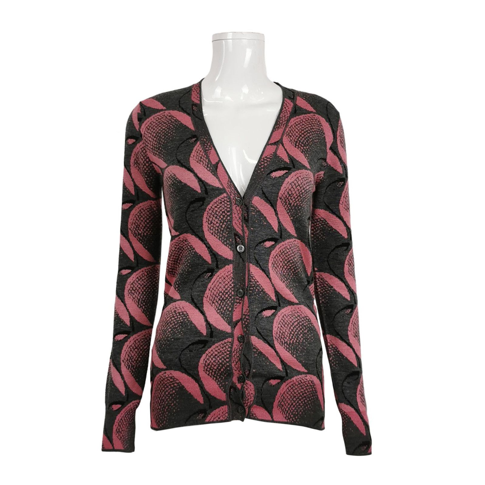 Prada Prada Color Block V-Neck Long Sleeve Sweater 0089 Size XXS / US 00 / IT 34 - 1 Thumbnail