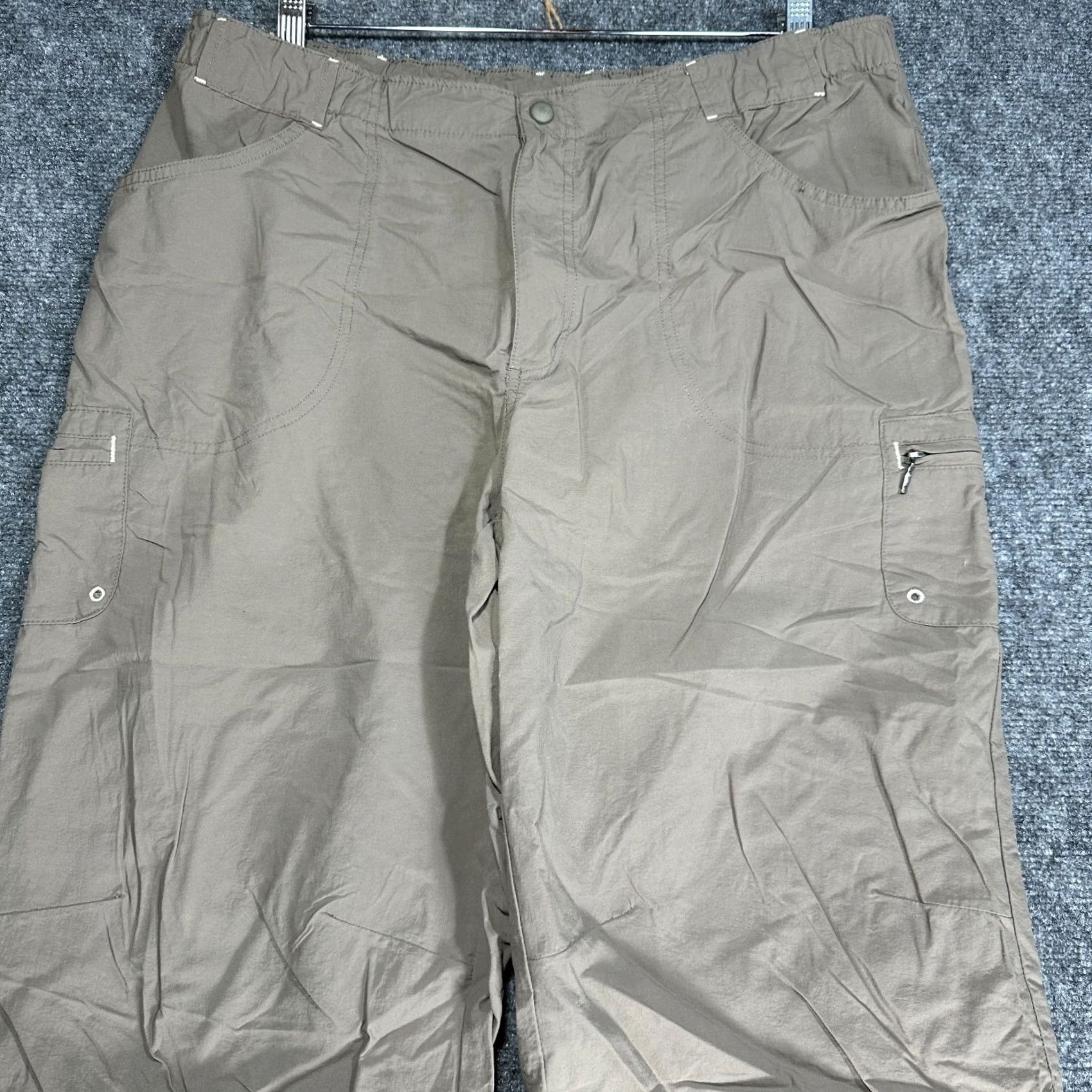 Vintage Columbia Pants Womens XL Brown Nylon Hiking Cargo Crop Zip Pocket Pants Size 40" / US 18 - 3 Thumbnail