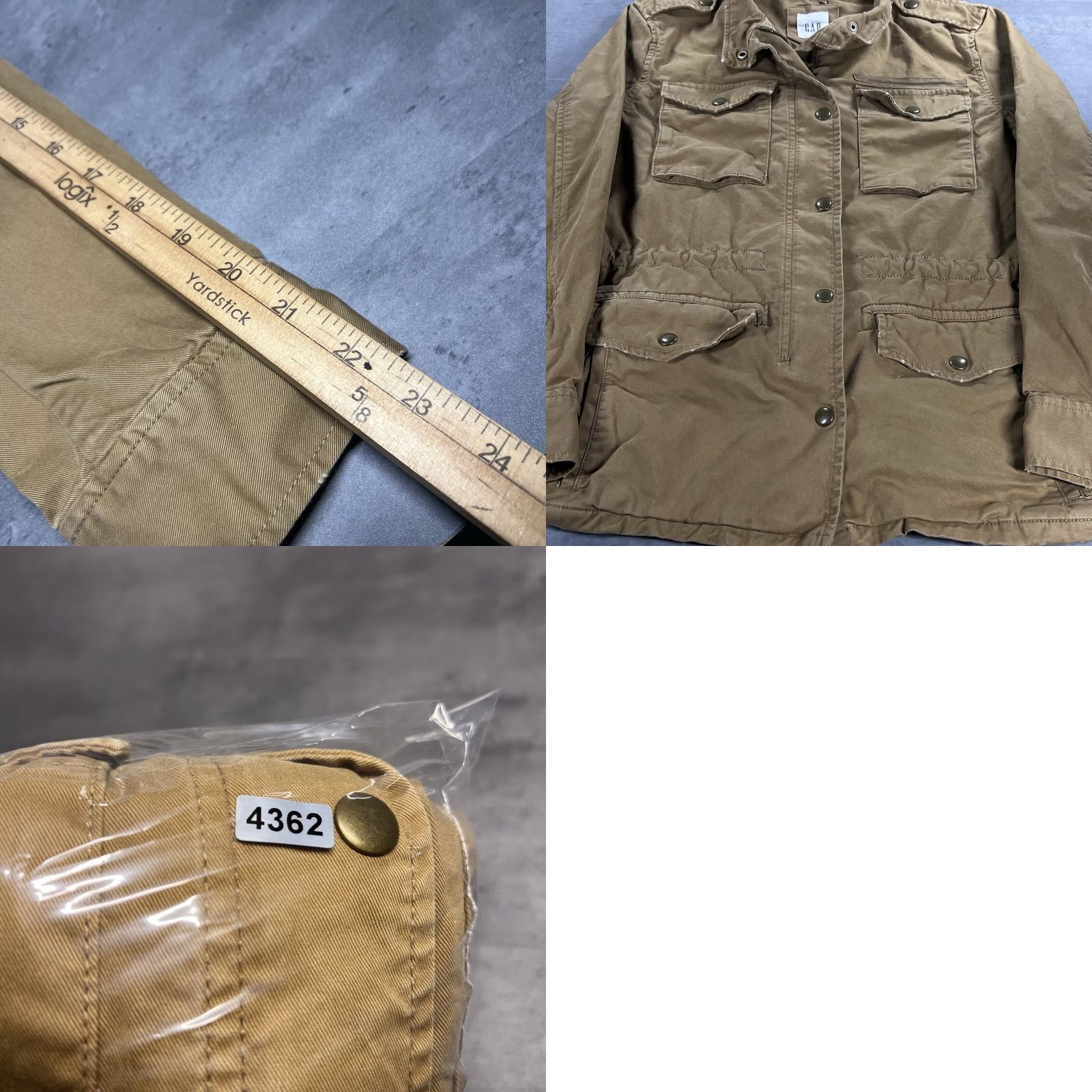 Gap GAP Chore Barn Jacket Women XS Tan Brown Military M65 Full Zip Snap Size XS / US 0-2 / IT 36-38 - 8 Thumbnail