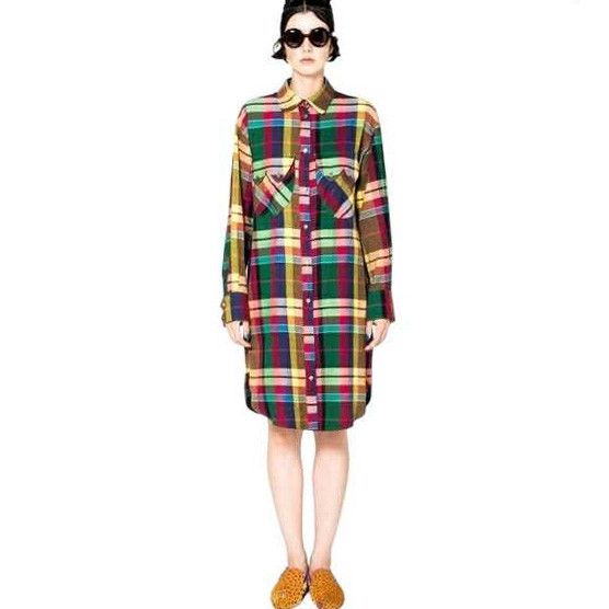 Tsumori Chisato Multicolor Plaid Button Down Shirt Dress Size M / US 6-8 / IT 42-44 - 1 Thumbnail