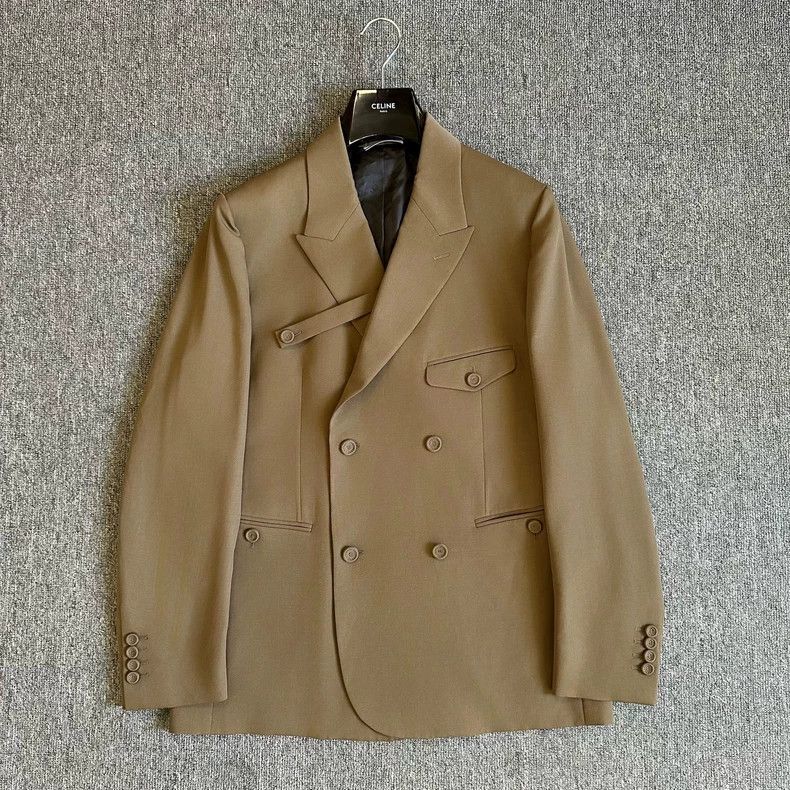 Dior Dior Light brown gun collar streamer double-breasted wool Size 50R - 1 Thumbnail