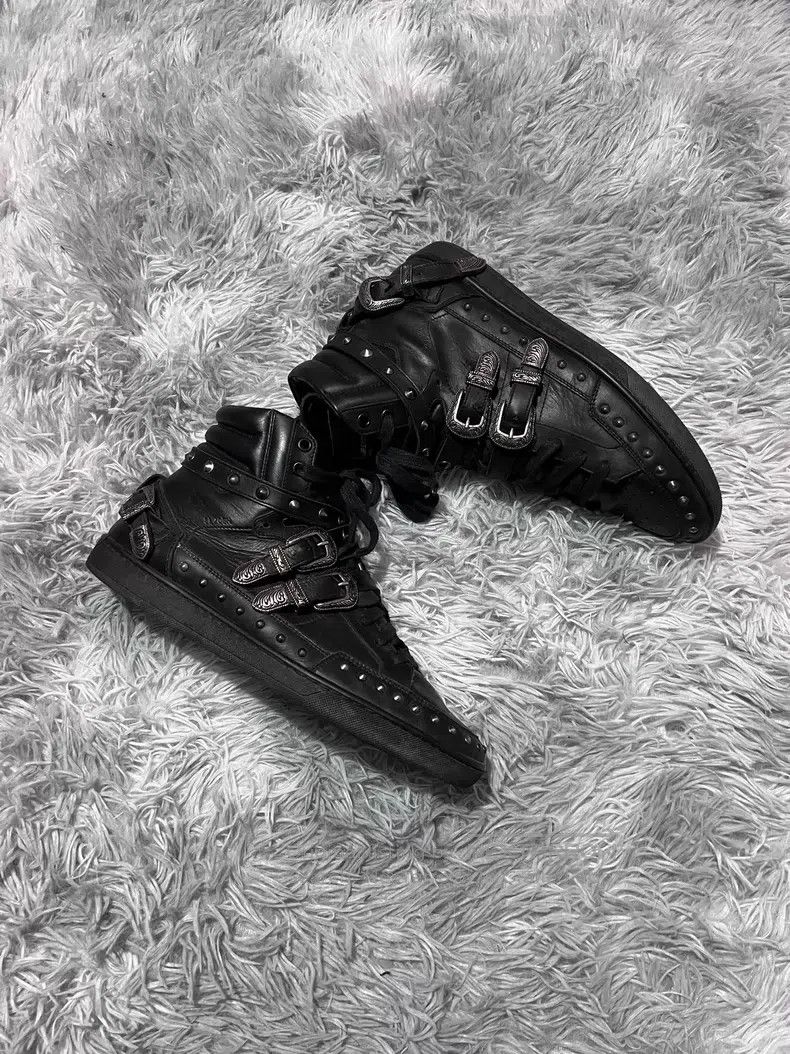 Saint Laurent Paris Saint Laurent Paris Black Carved Studs Buckle High Top Ska Size US 10 / EU 43 - 4 Thumbnail