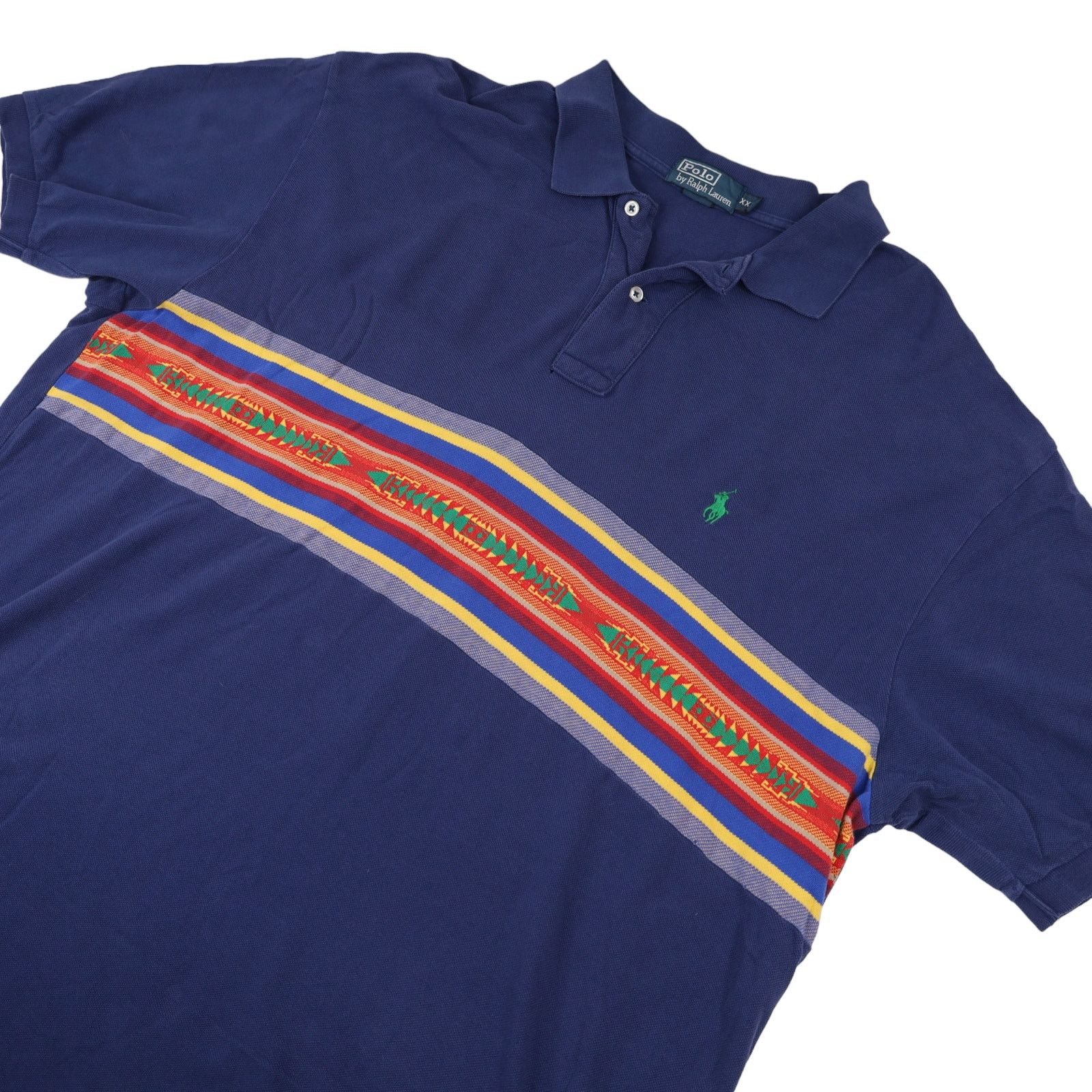 Polo Ralph Lauren × Vintage Vintage Polo Ralph Lauren Aztec Pattern Polo Shirt Size US XXL / EU 58 / 5 - 2 Thumbnail