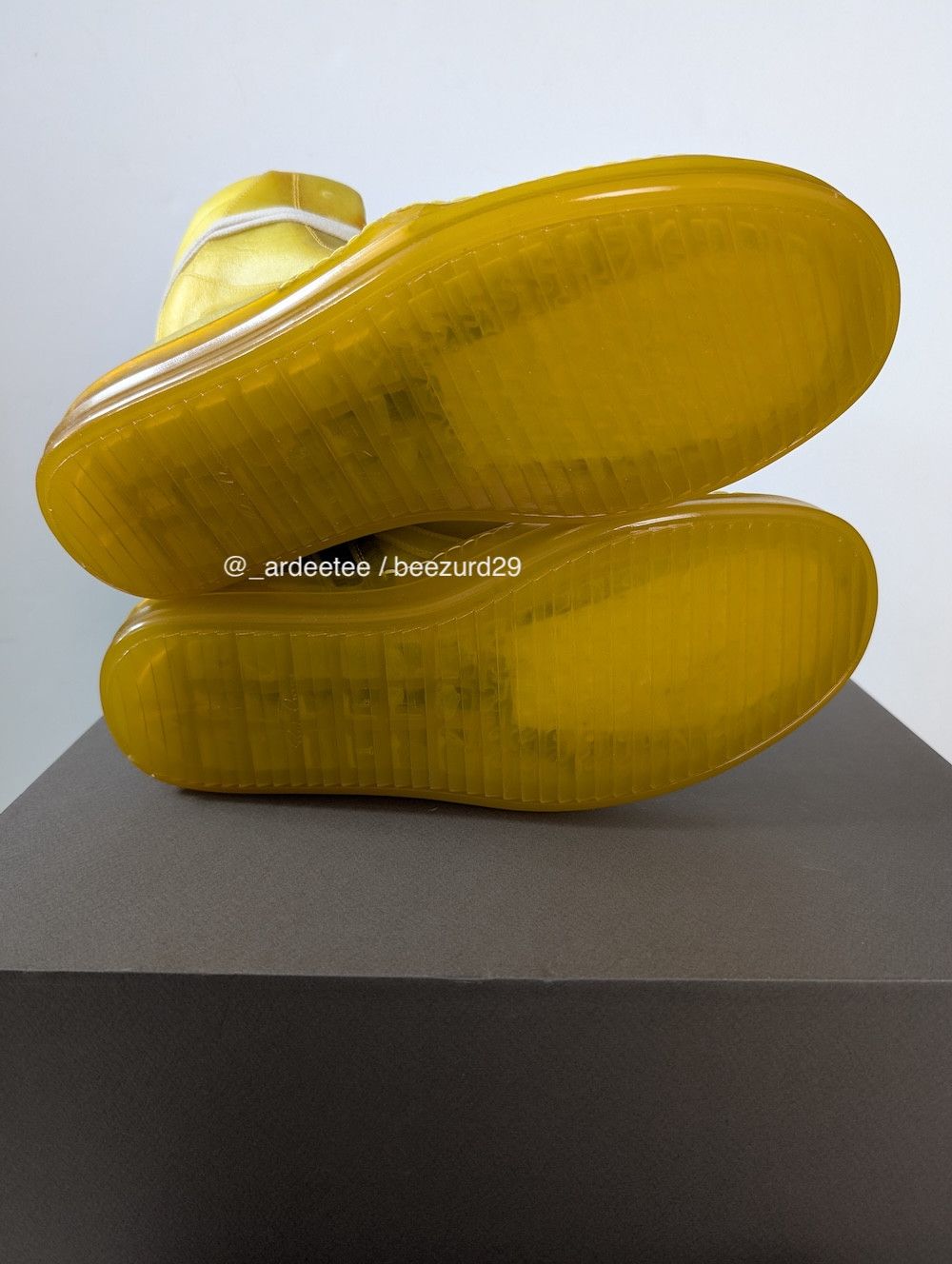 Rick Owens *NEW* APPARITION SEMI-TRANSPARENT LEATHER GEOBASKET SNEAKERS Size US 9 / EU 42 - 13 Thumbnail