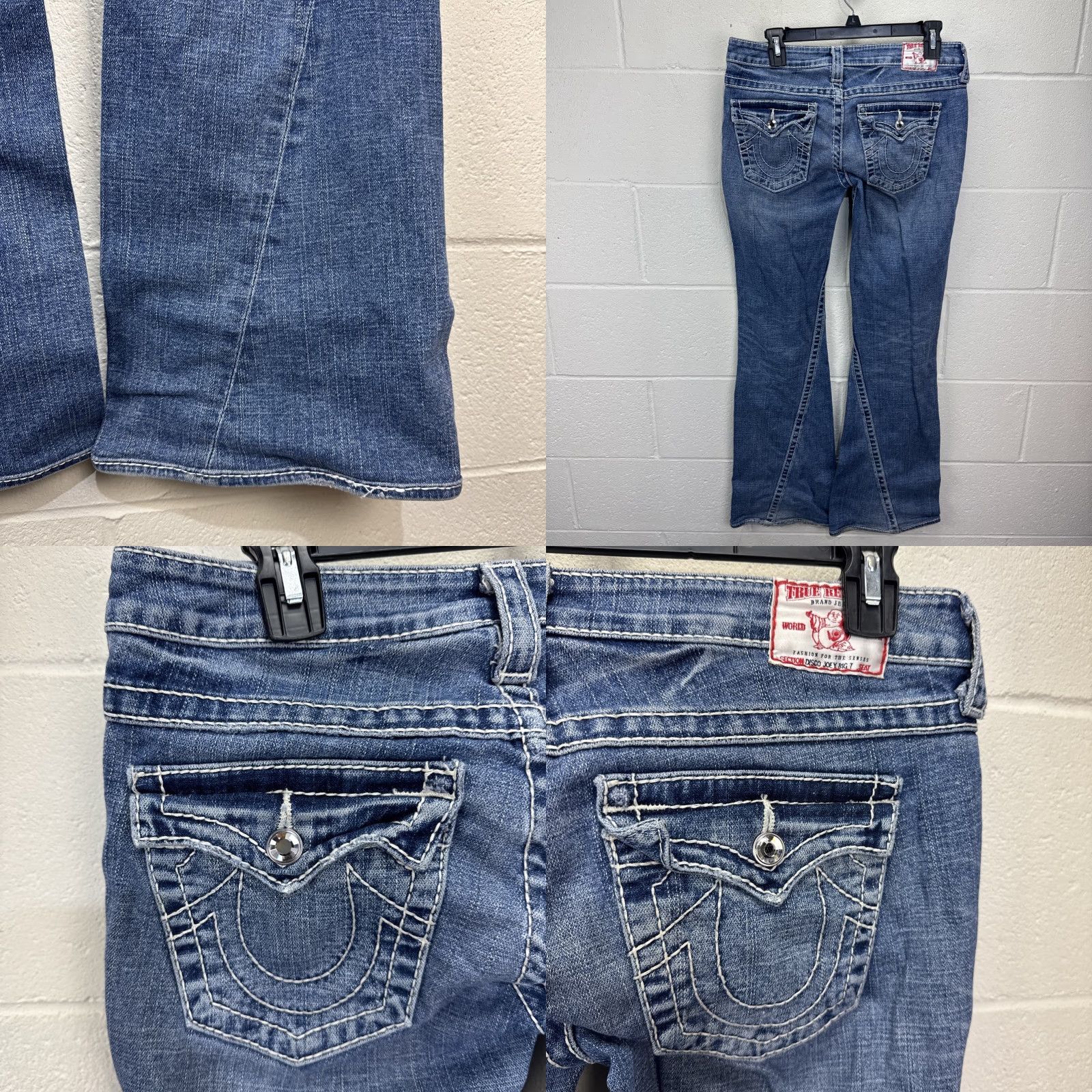 True Religion True Religion Women's Jeans Size 29 Blue Distressed Flared Denim Low Rise Size 29" - 8 Thumbnail