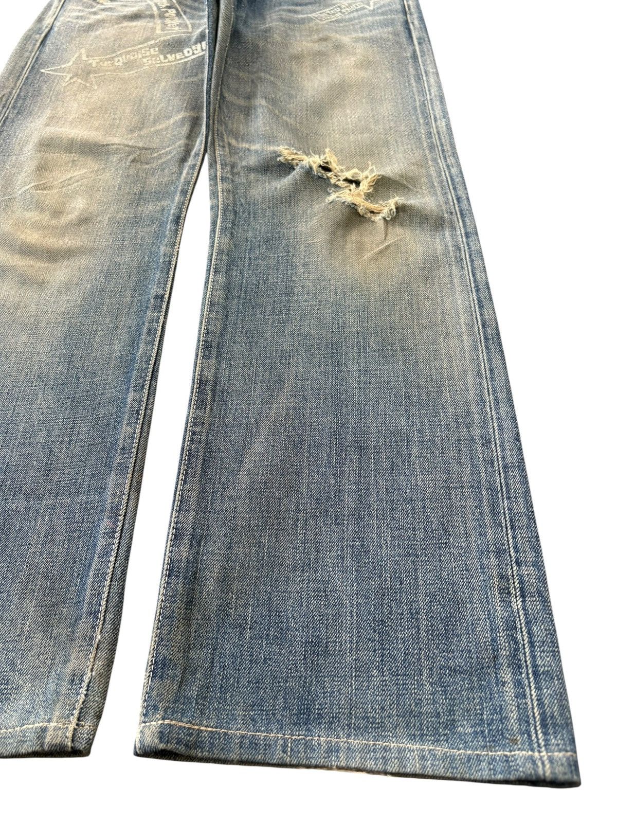 Levi's Vintage 90s Levis 805 Special Turquoise Selvedge Loose Jeans Size US 28 / EU 44 - 7 Thumbnail