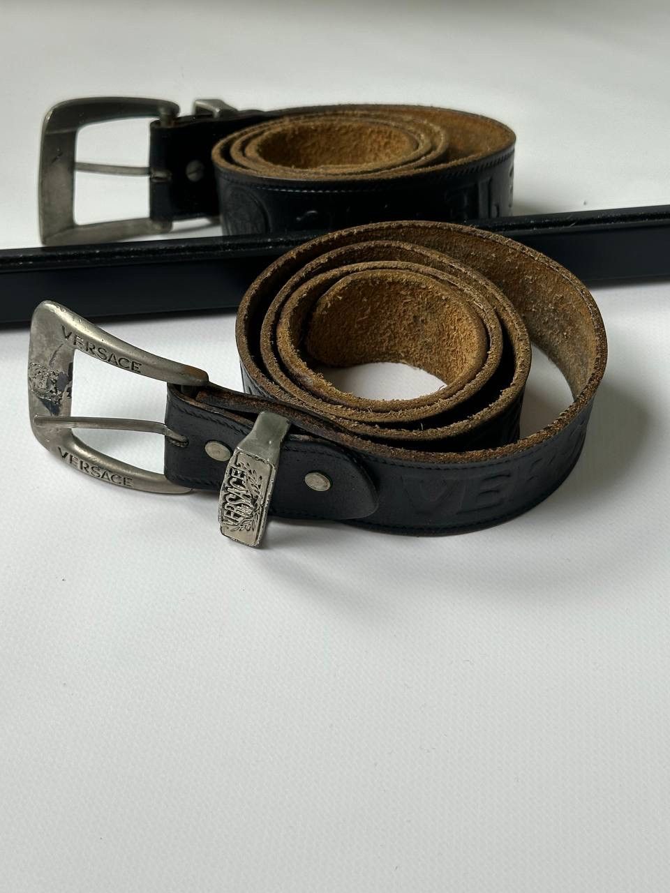 Vintage Vintage Versace Belt Real Leather Size ONE SIZE - 1 Thumbnail
