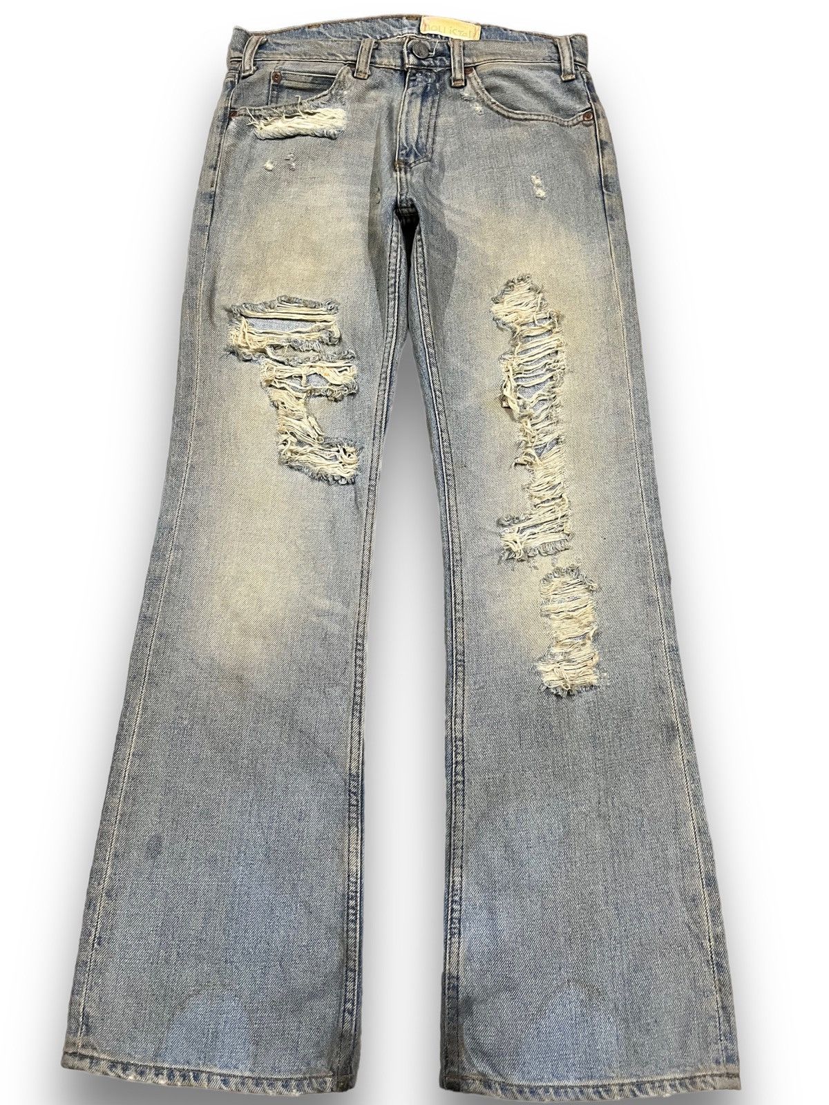 image of Archival Clothing x Hollister Vintage Hollister Flare Distressed Denim in Blue, Men's (Size 31)