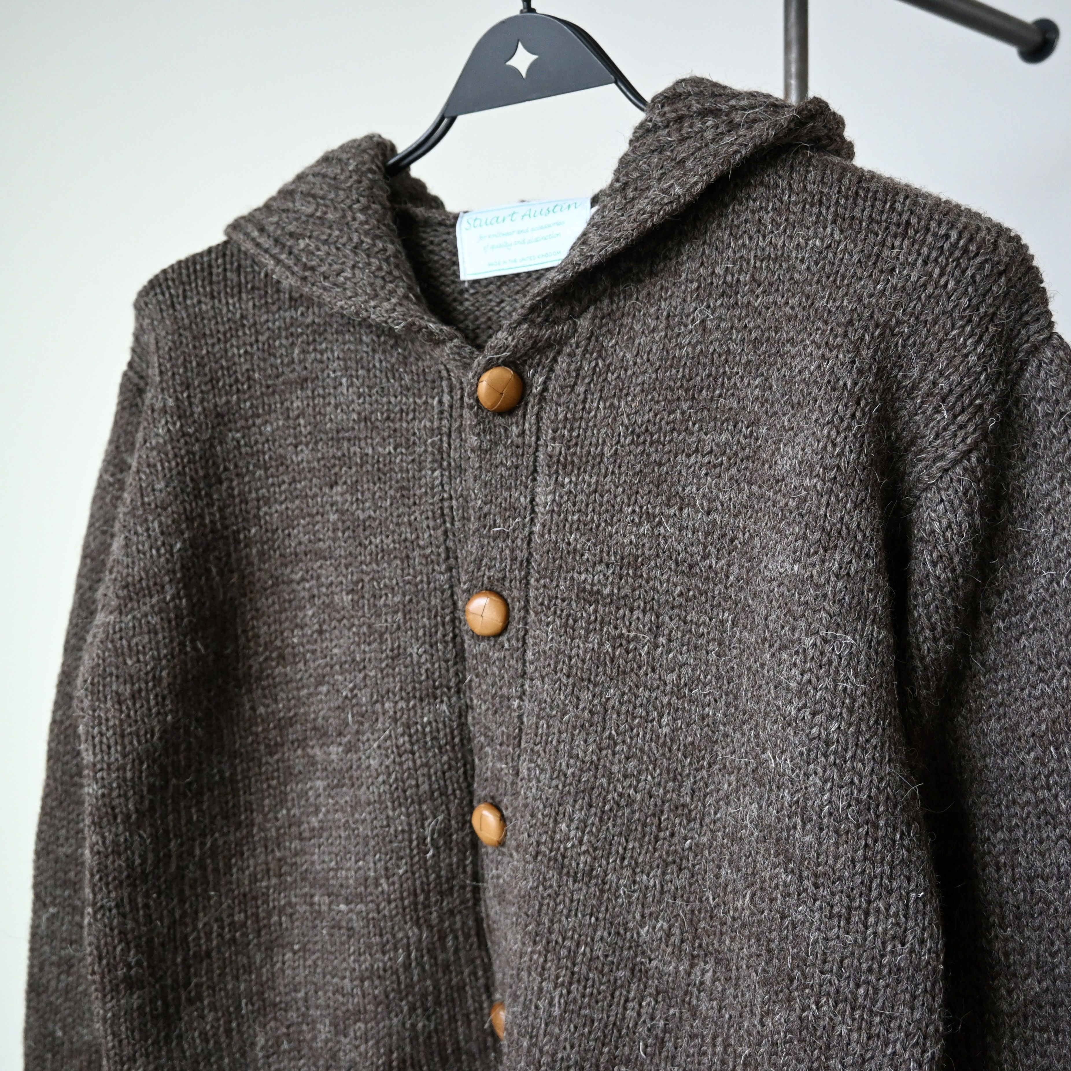 Vintage VTG 1990s Stuart Austin heavy wool knit hoodie, made in UK Size US M / EU 48-50 / 2 - 5 Thumbnail