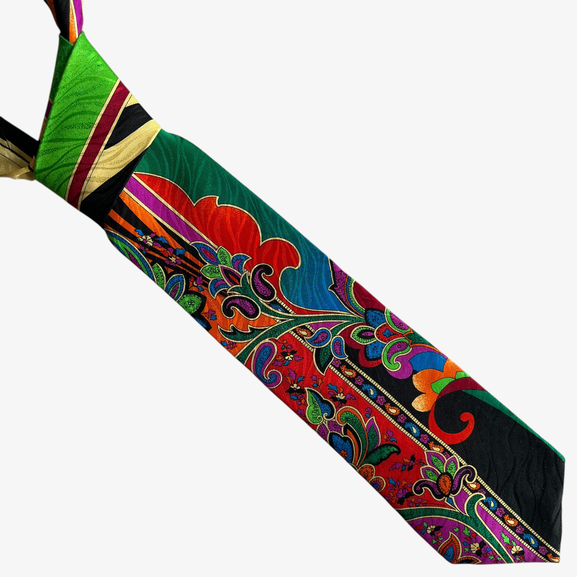 Vintage 80s Evan Picone Abstract Floral Print Silk Tie