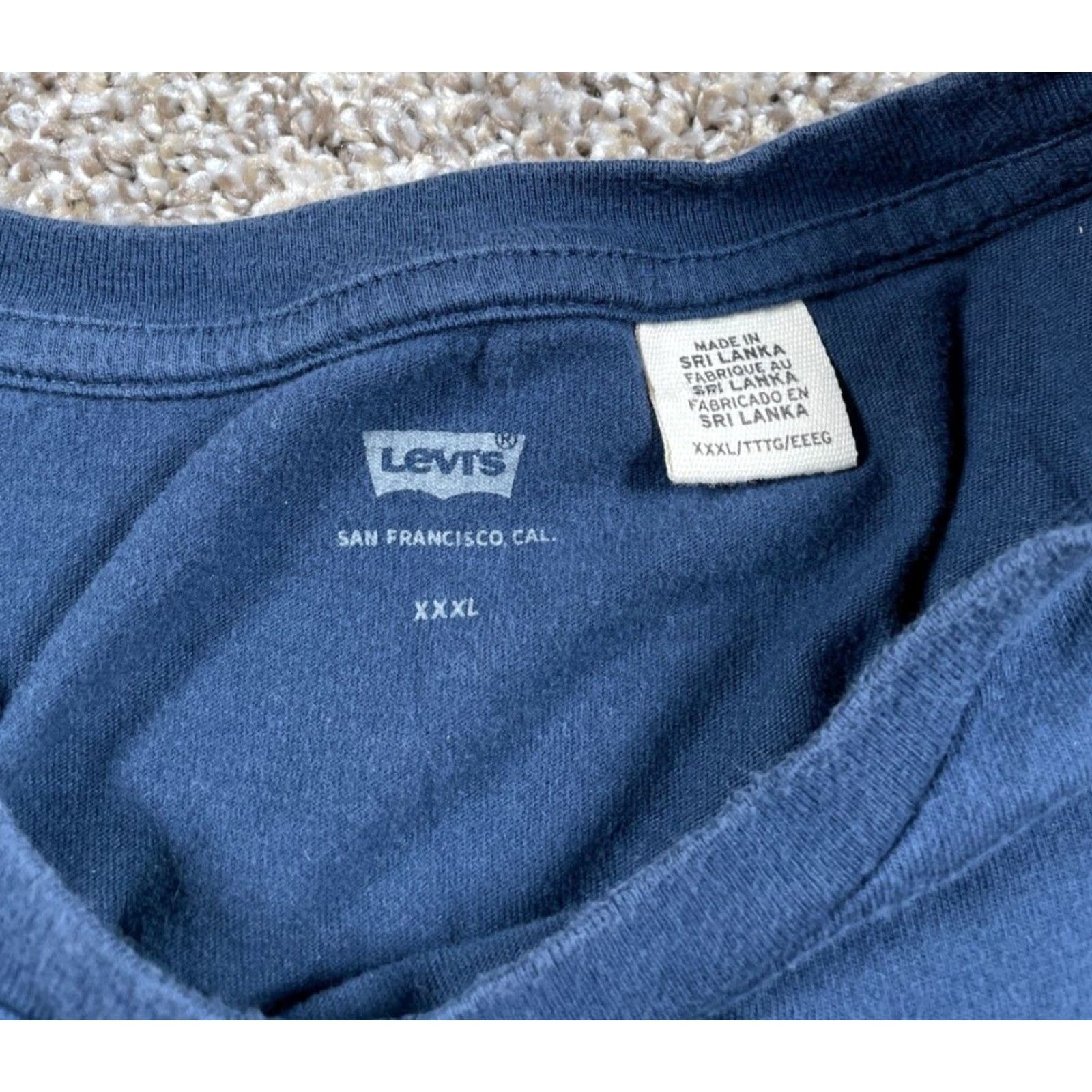 Levi's VINTAGE Levi's 501 T-Shirt Shirt Men 3XL Dark Blue Graphic Print Retro Cotton Size US XXL / EU 58 / 5 - 4 Thumbnail