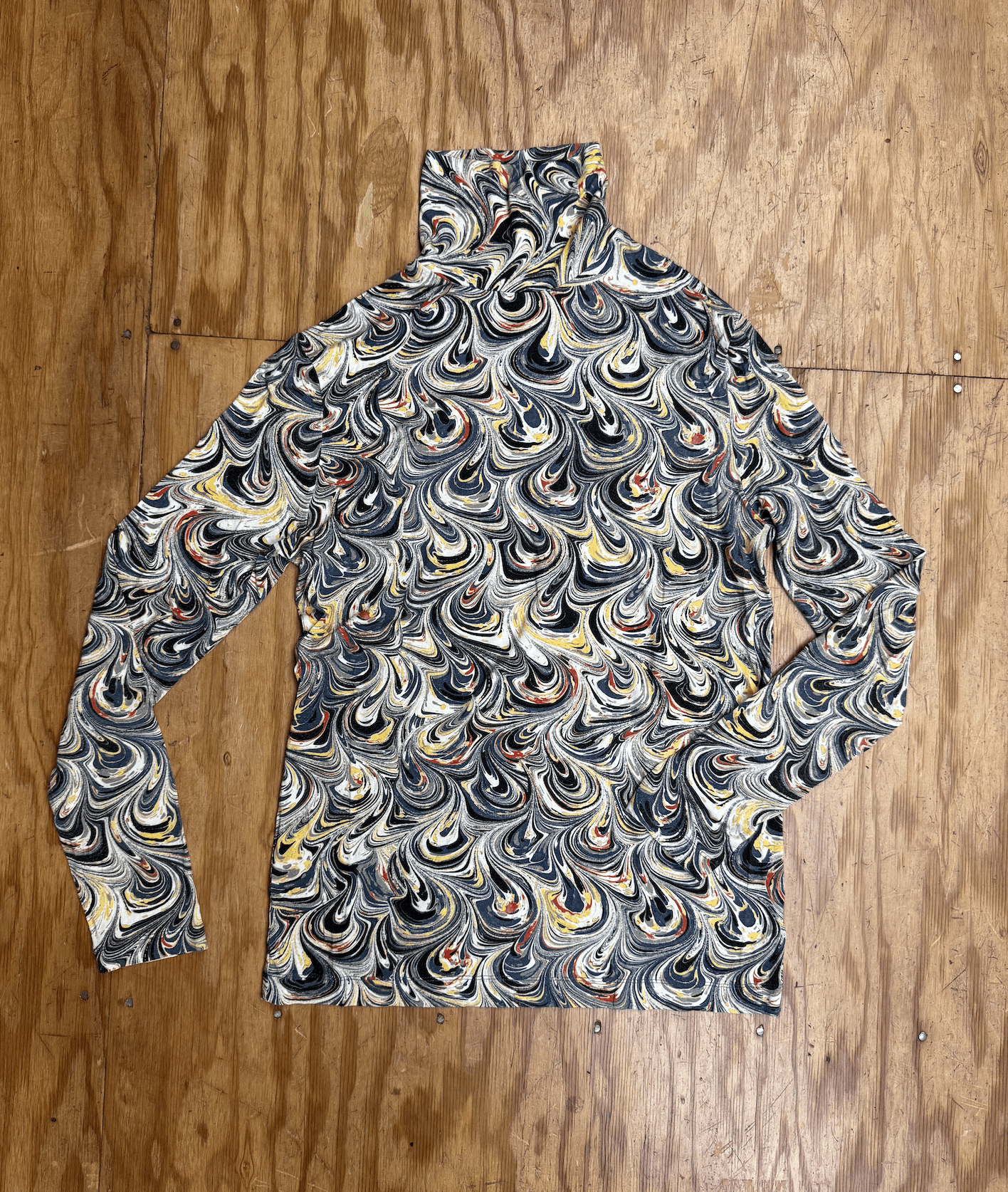 Dries Van Noten Dries Van Noten turtleneck multi-color marble print Size US L / EU 52-54 / 3 - 1 Thumbnail