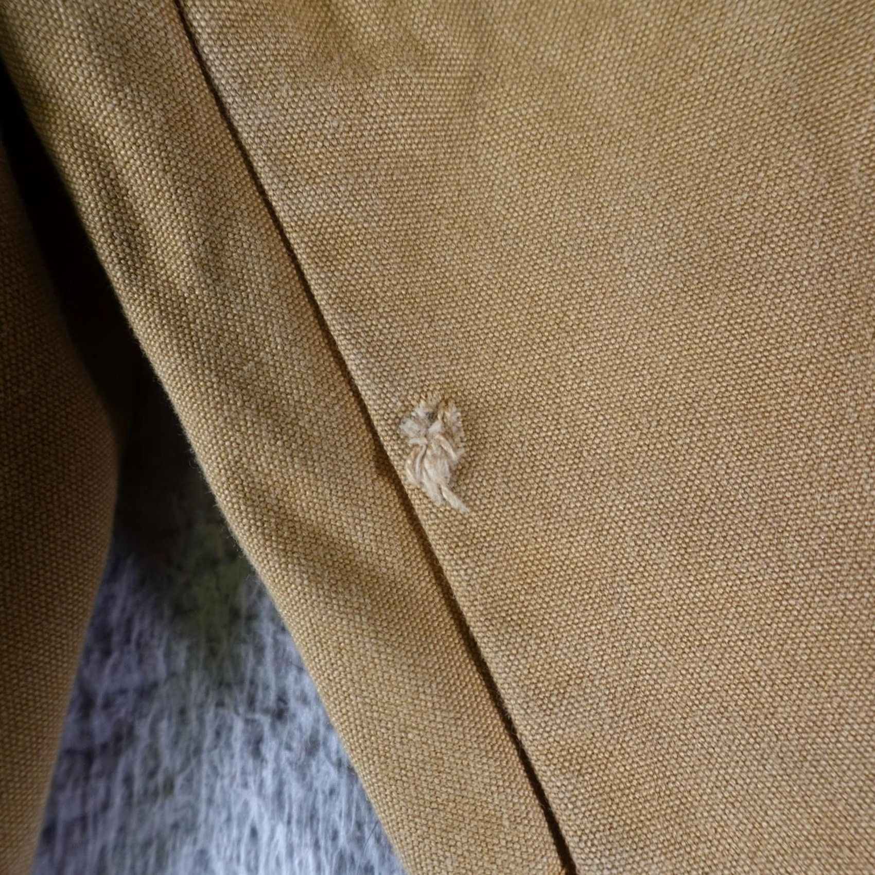 Sears VINTAGE Sears Pants Mens 29x27 Beige Canvas Khaki Workwear Pleated Straight Leg Pants Mens Beige Canvas Workwear Slaw Pocket 27 Inseam Size US 29 - 4 Thumbnail