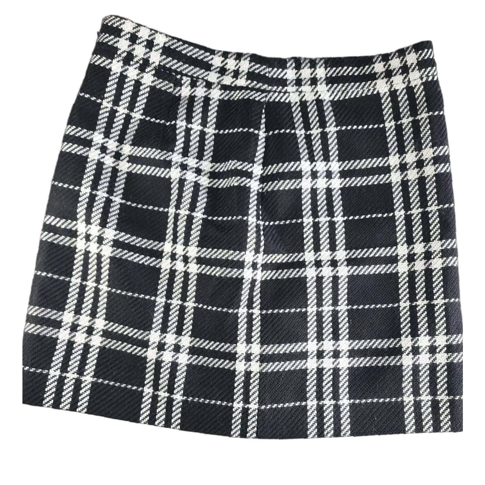 J.Crew Women's J.CREW Skirt Black White Plaid Midi Size 6 Women's Skirt Midi Plaid J.CREW 6 Size 28" / US 6 / IT 42 - 1 Thumbnail