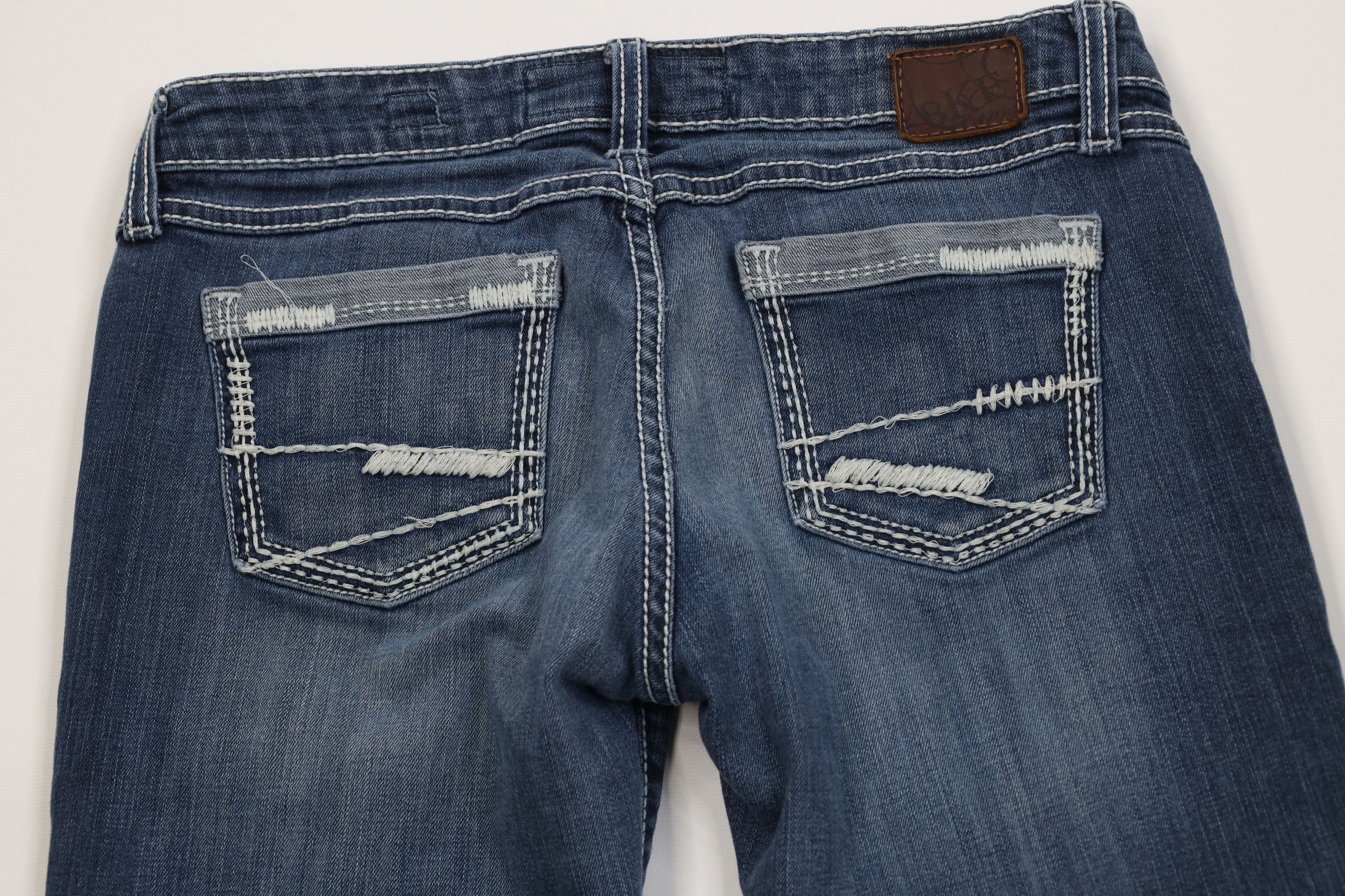 Vintage Buckle BKE Stitch Stella Cropped Flared Denim Jeans Blue Size 28" / US 6 / IT 42 - 12 Thumbnail