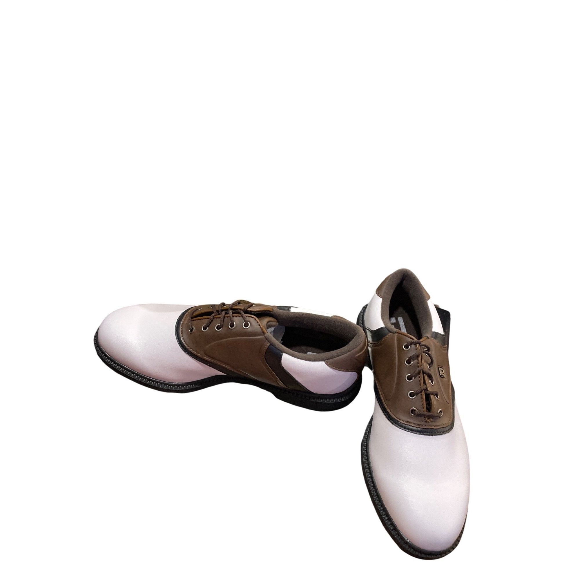 Footjoy Foot Joy mens white brown leather rubber golf shoes sneakers Size US 8.5 / EU 41-42 - 2 Thumbnail