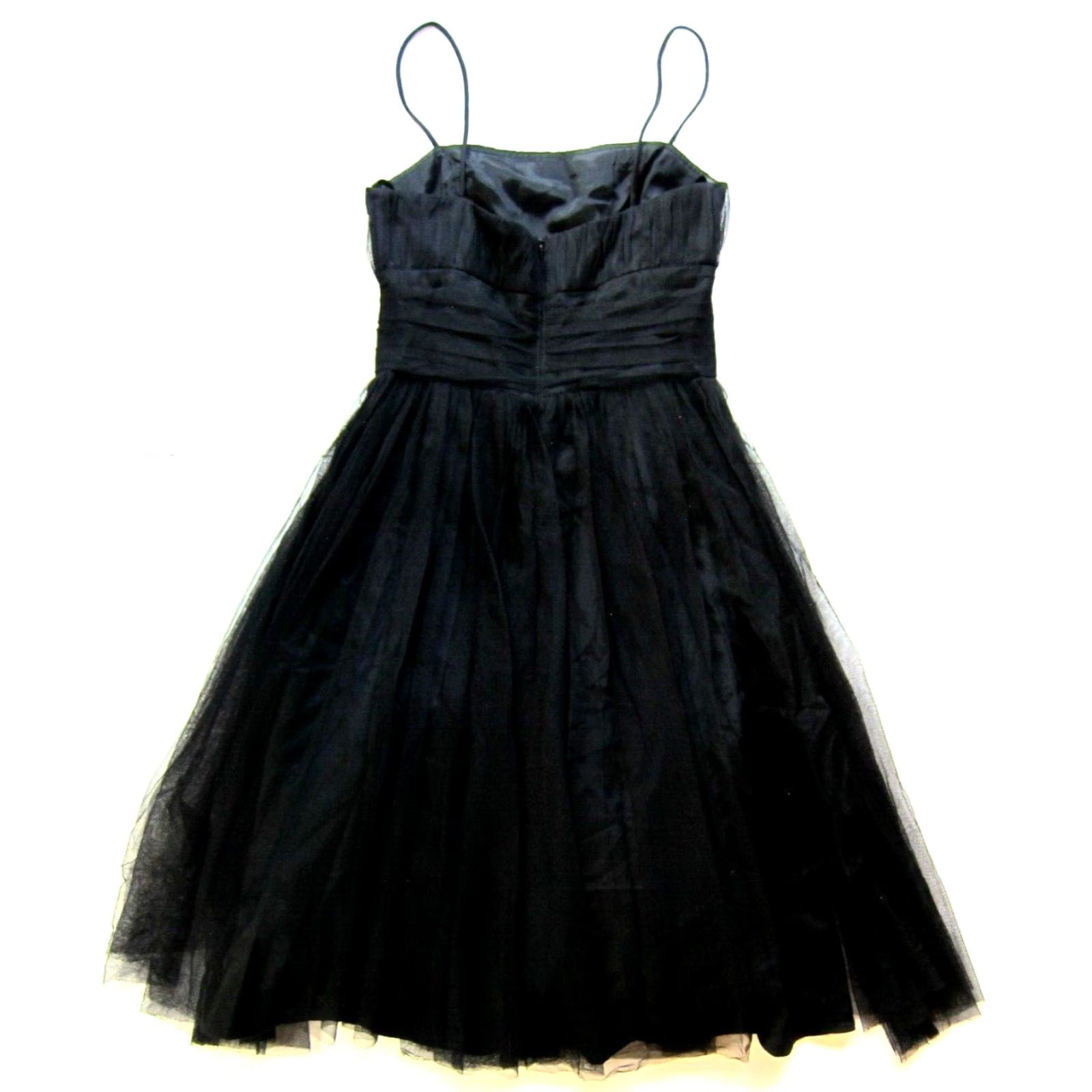 Vintage VINTAGE Betsy & Adam Linda Bernell Black Lace Beaded Ruched Spaghetti Strap Dress Small Size S / US 4 / IT 40 - 2 Thumbnail