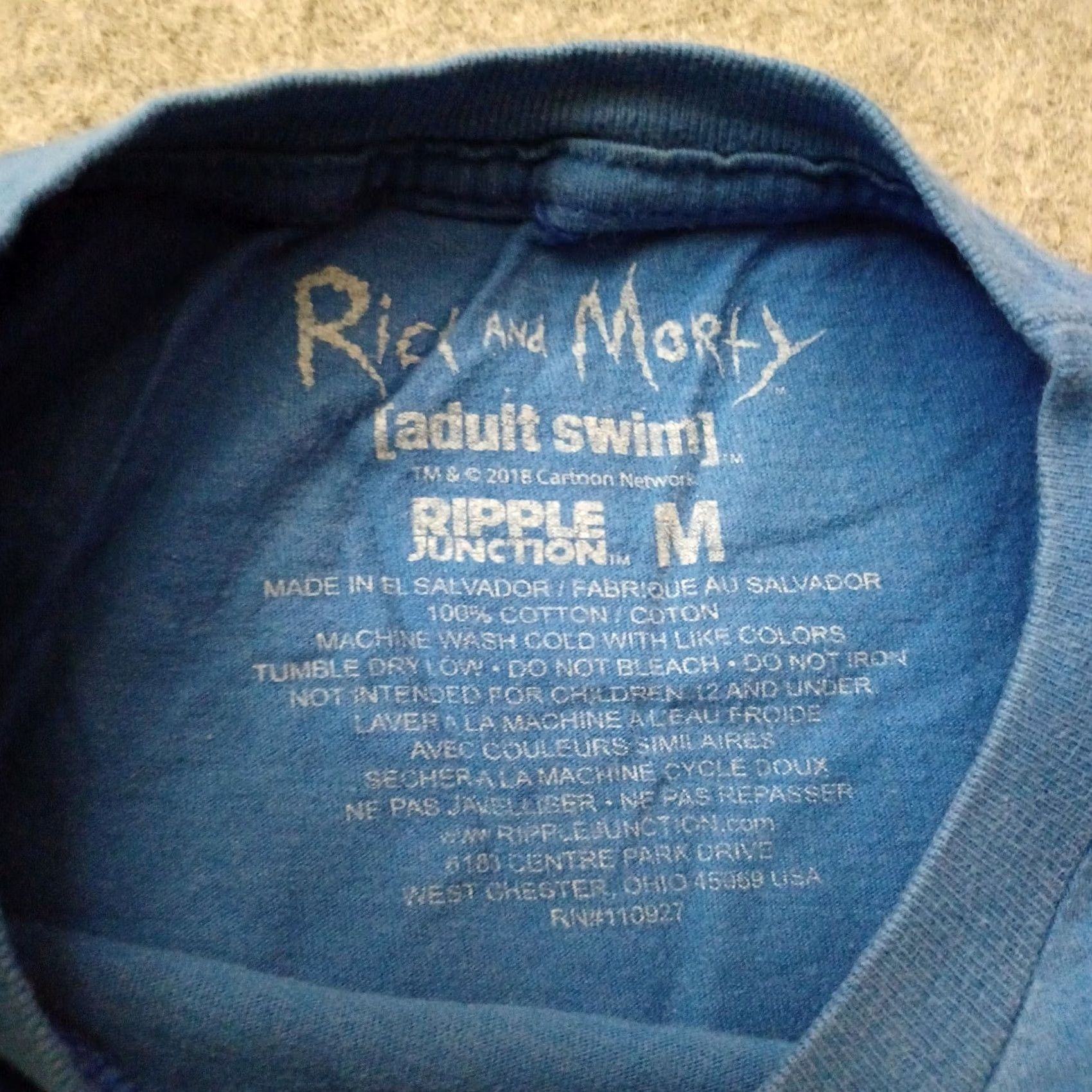 Ripple Junction Rick and Morty T Shirt Mens Medium Blue Cartoon Ripple Junction Short Sleeve Shirt Size US M / EU 48-50 / 2 - 2 Thumbnail