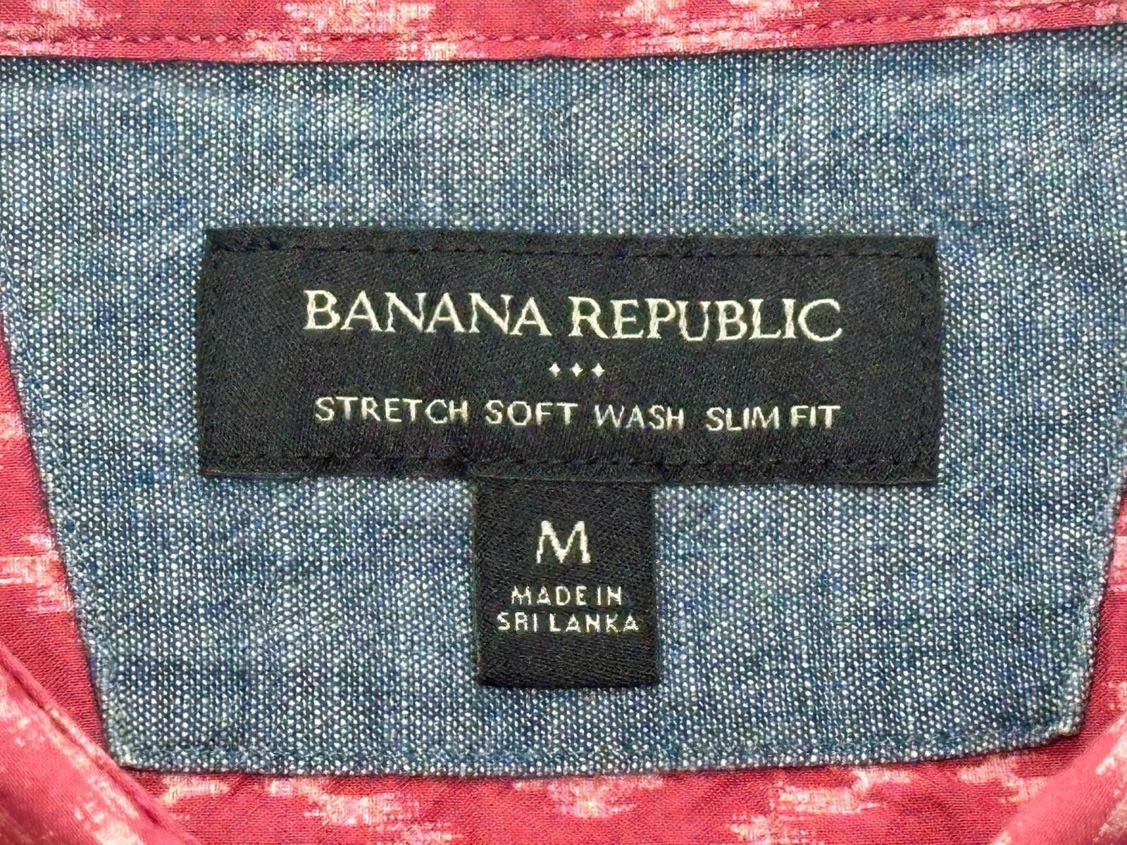 Banana Republic Banana Republic Stretch Soft Wash Slim Button Up Red Mens M Size US M / EU 48-50 / 2 - 6 Thumbnail