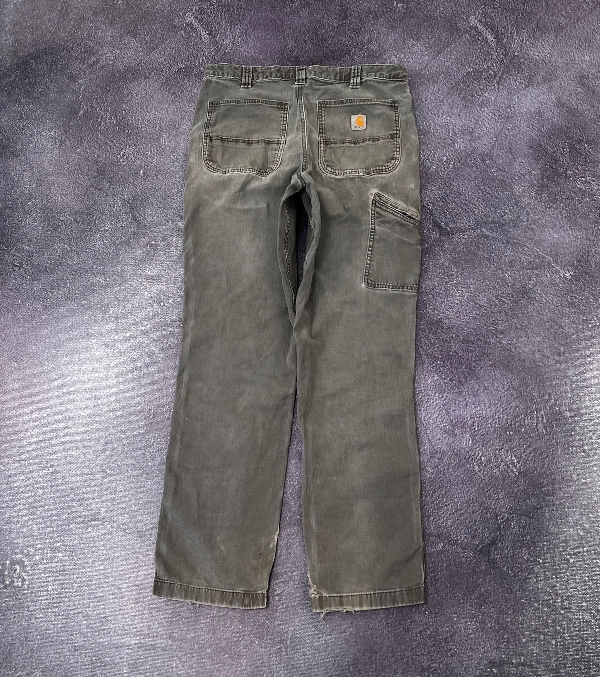 Pre-owned Carhartt X Vintage Carhartt Y2k Faded Grey Work Baggy Pants Jeans In Dark Gray