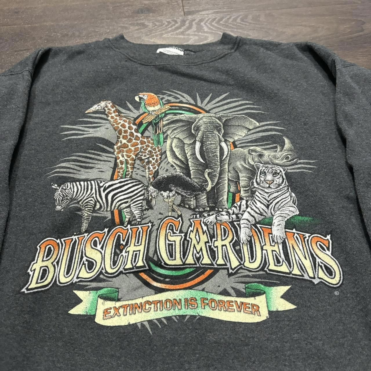 Tultex Vintage Busch Gardens Extinction Is Forever Crewneck 90s Size US L / EU 52-54 / 3 - 1 Thumbnail