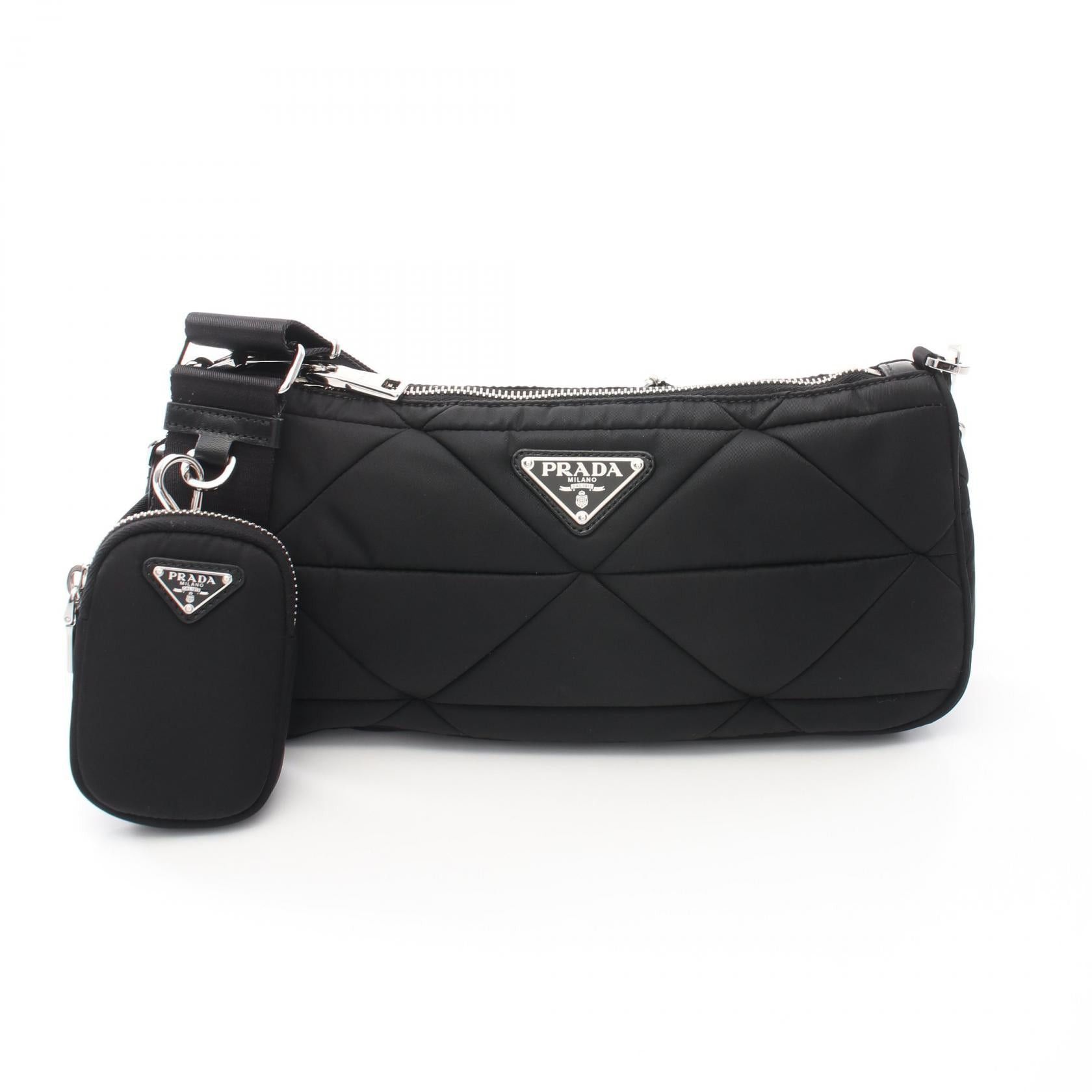 Prada Prada Tessuto Quilting Shoulder Bag Nylon Black Size ONE SIZE - 1 Thumbnail
