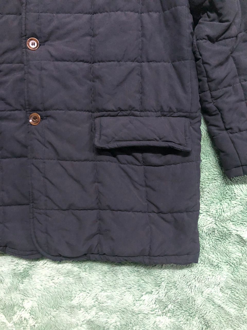 Vintage Vintage Ital Style Quilted Down Coat Jacket Leather Collar Size US XL / EU 56 / 4 - 6 Thumbnail