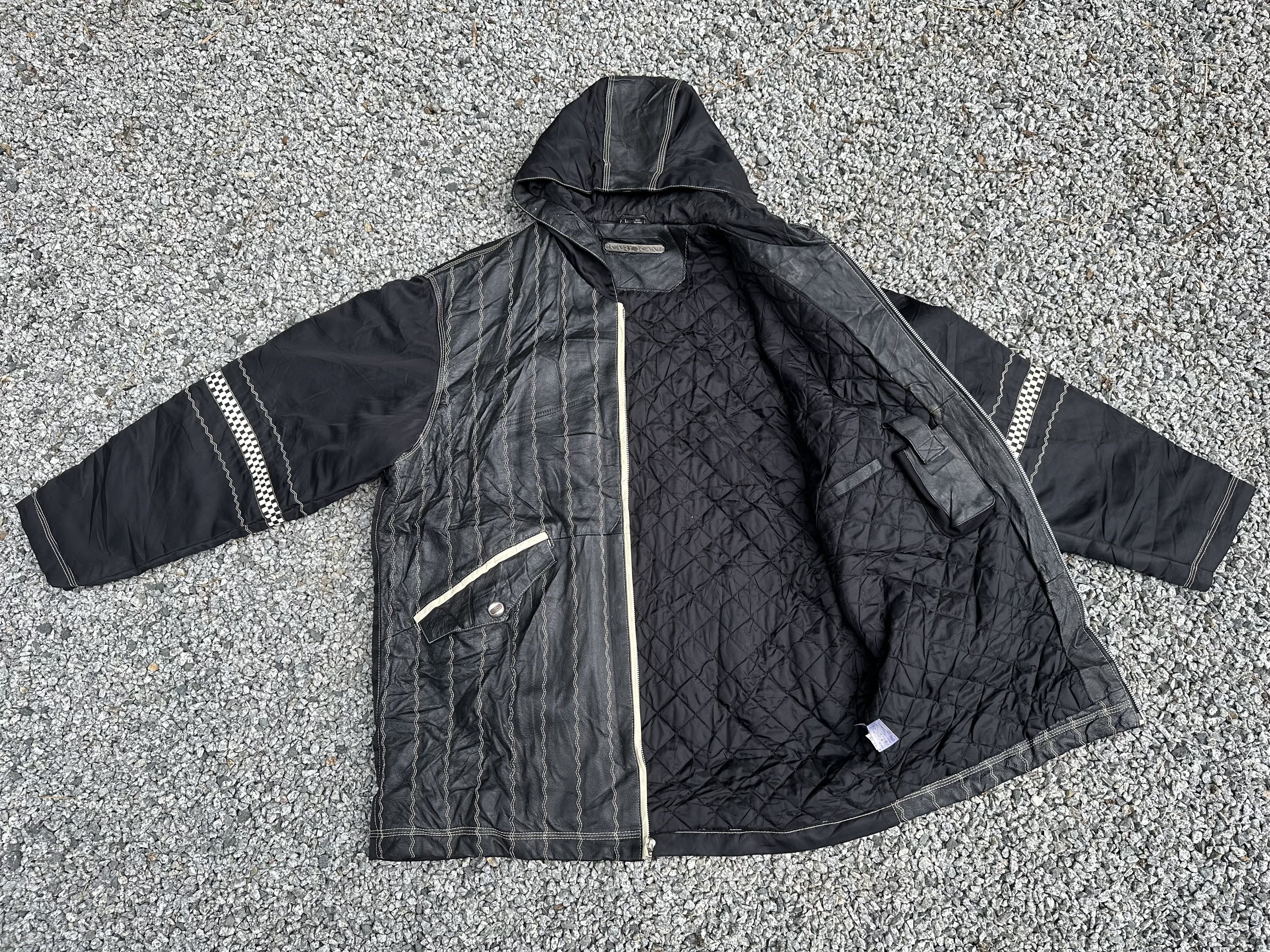 Karl Kani Vintage 90s Karl Kani 68 Leather Racing Team Jacket Size US L / EU 52-54 / 3 - 9 Thumbnail